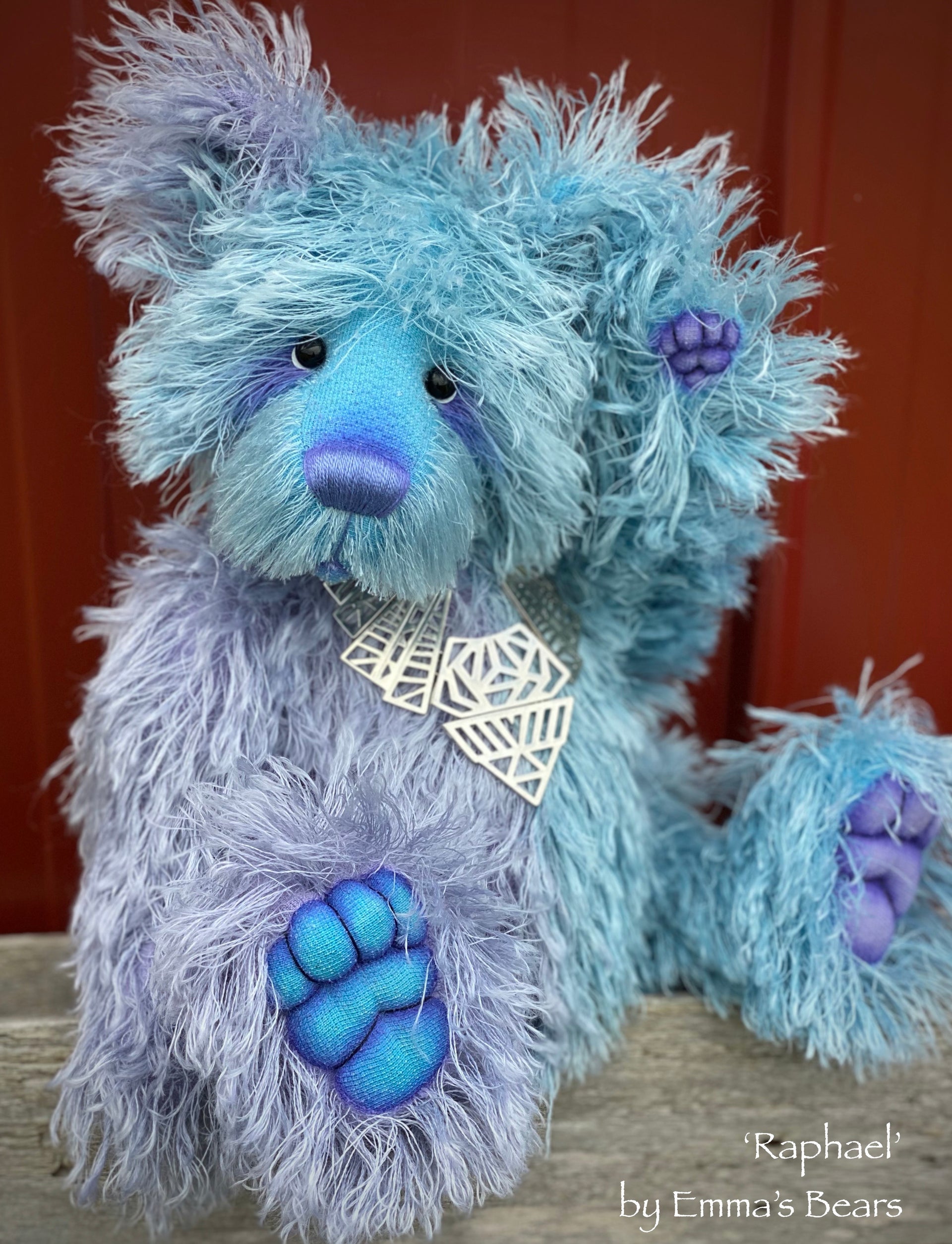Raphael - 17IN hand dyed string mohair bear by Emmas Bears - OOAK