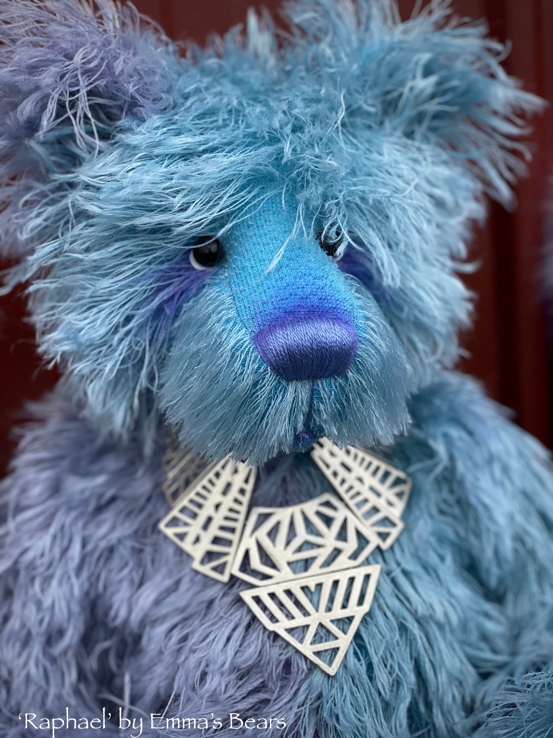 Raphael - 17IN hand dyed string mohair bear by Emmas Bears - OOAK