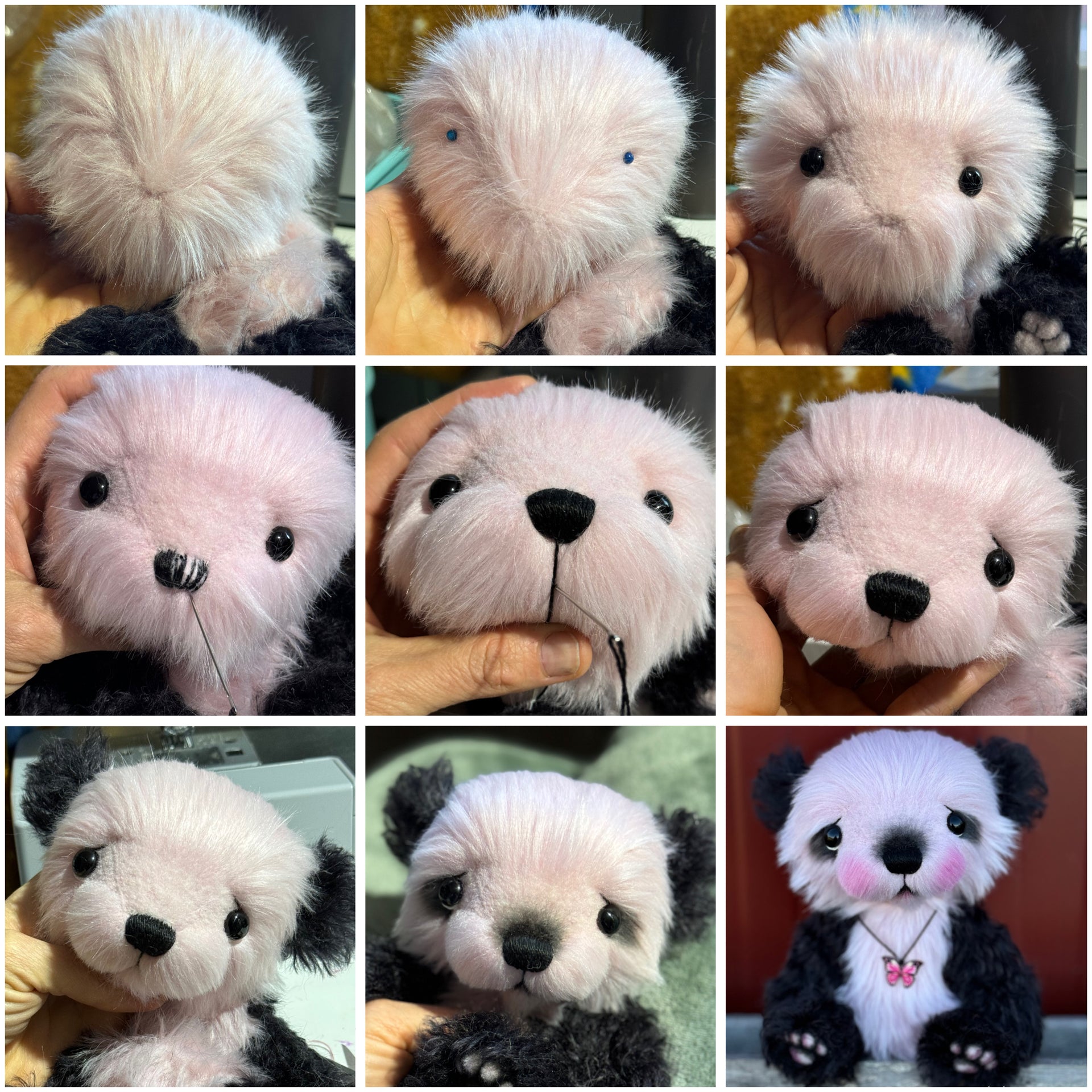 KITS - 7" Kumiko kid mohair and faux fur artist bear