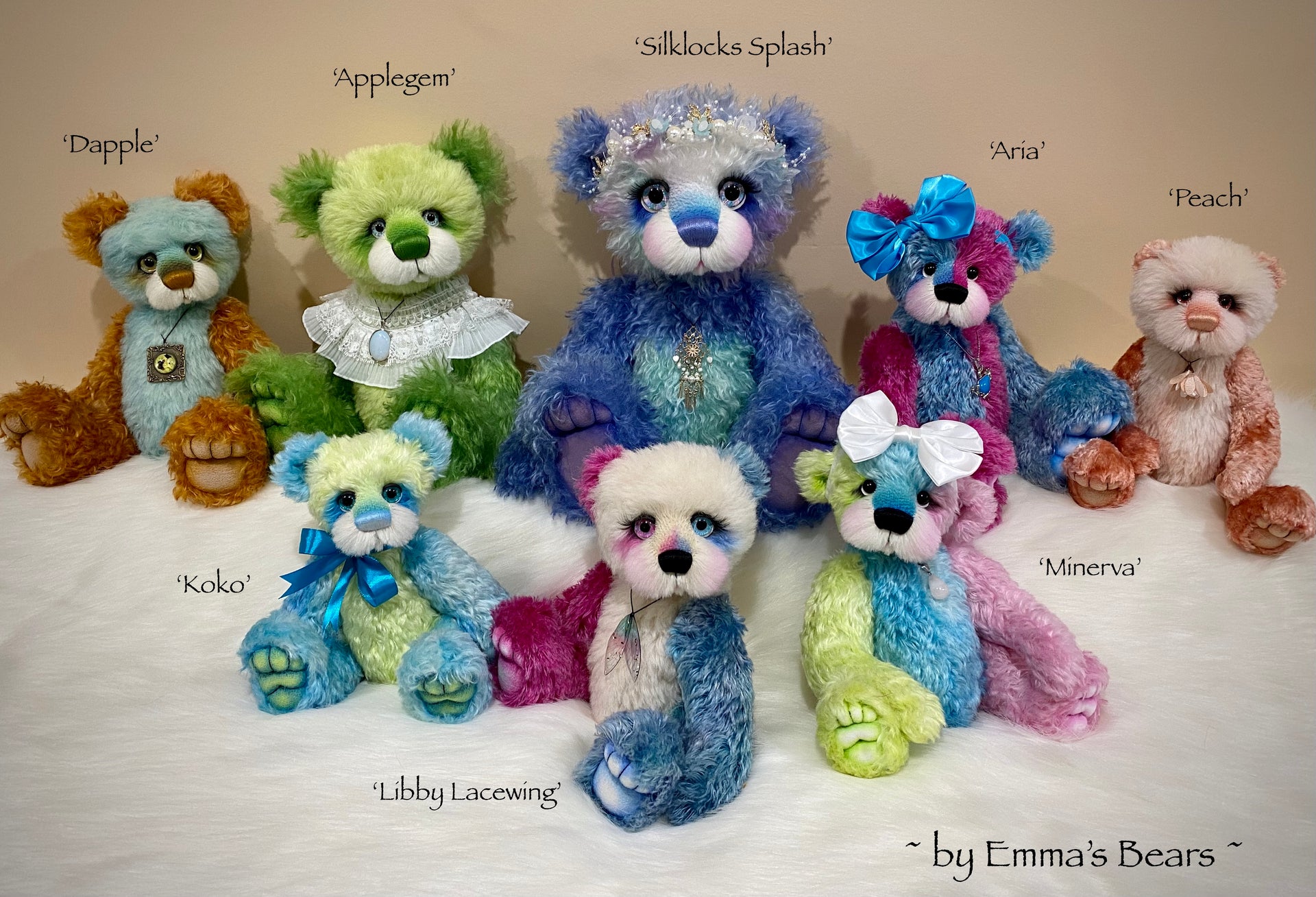 Aria - 13" Hand-dyed string mohair artist bear by Emma's Bears - OOAK
