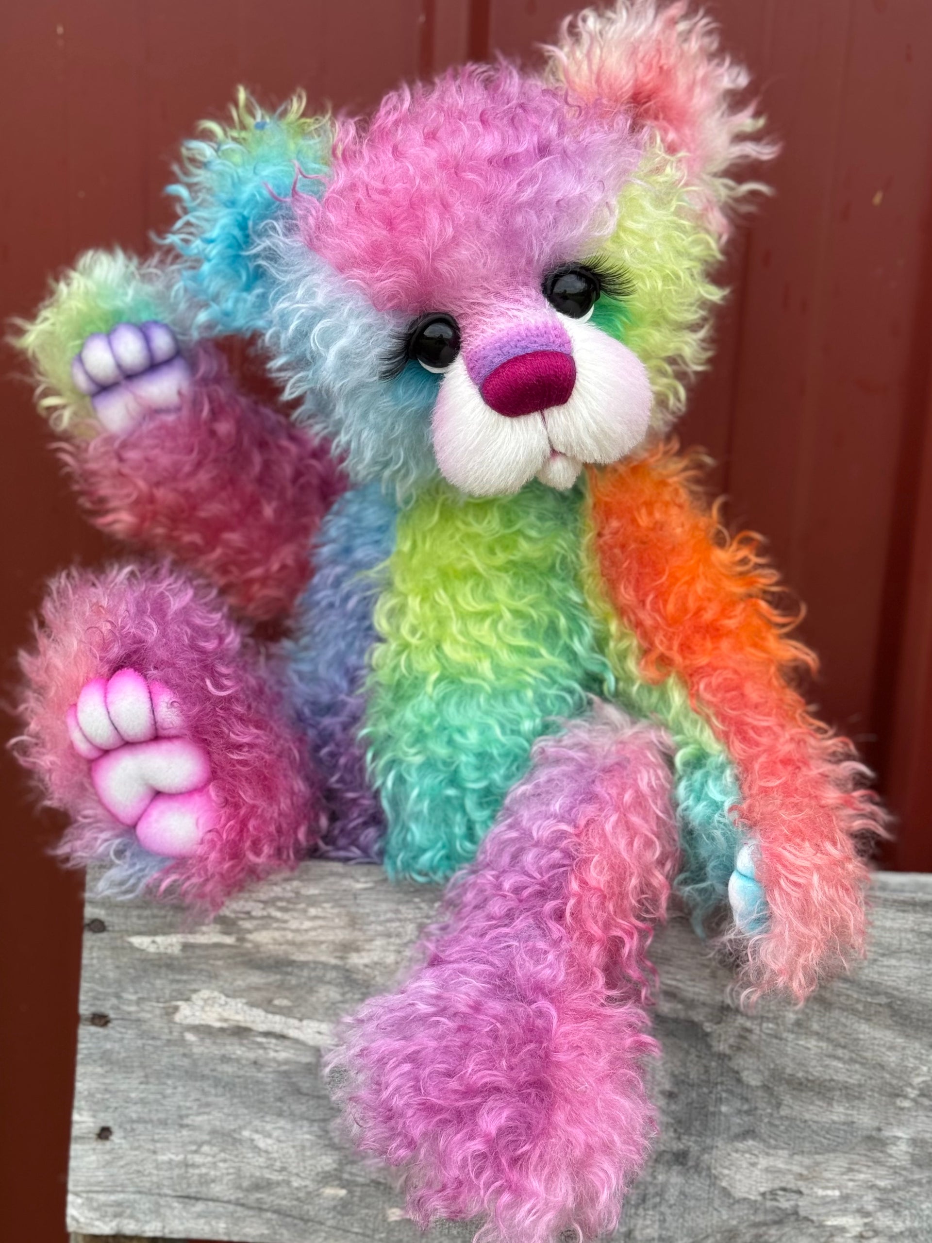 Fenella Figbutton - 18" Hand-dyed Curlylocks Mohair Artist Bear by Emma's Bears - OOAK