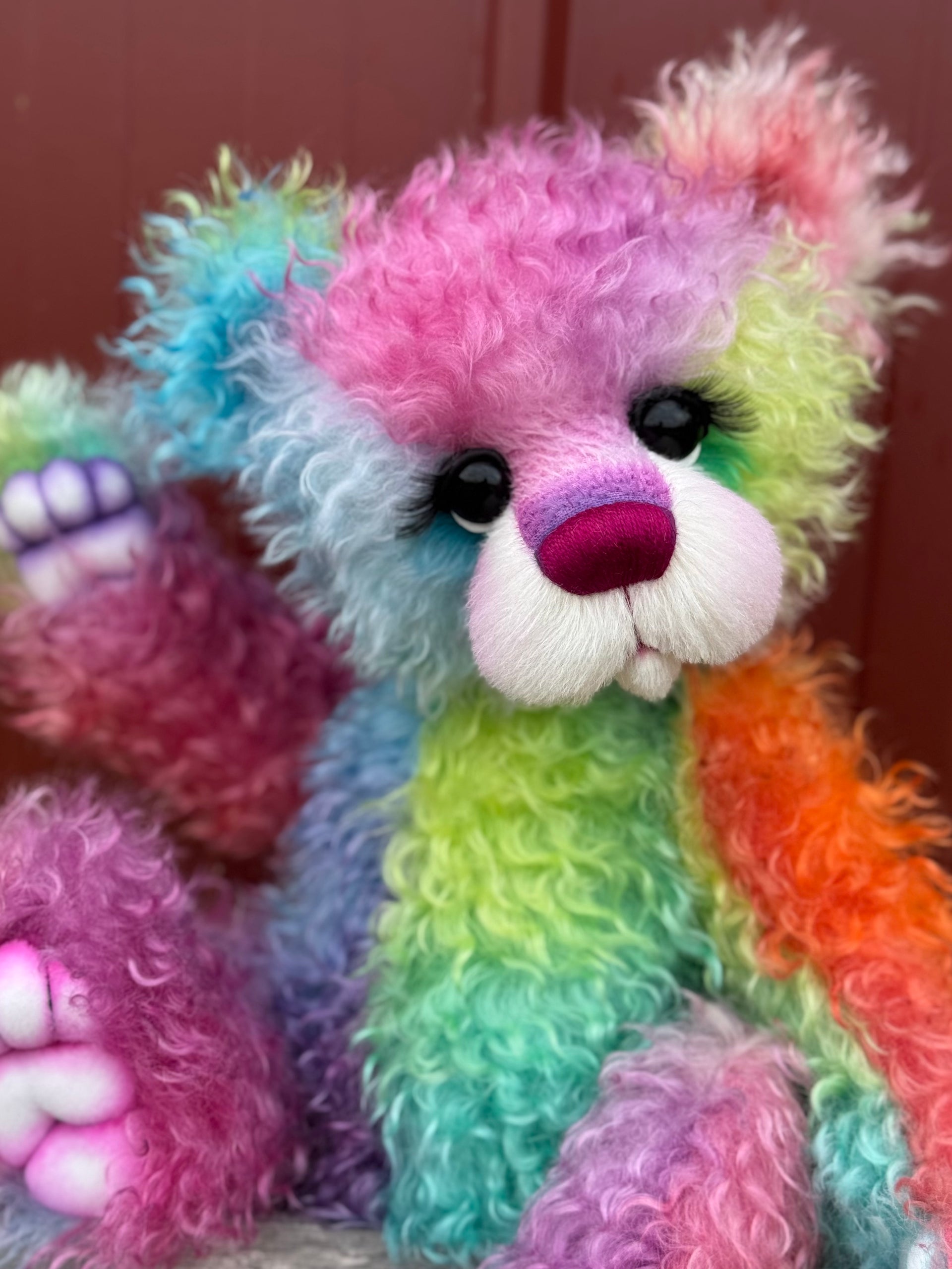 Fenella Figbutton - 18" Hand-dyed Curlylocks Mohair Artist Bear by Emma's Bears - OOAK