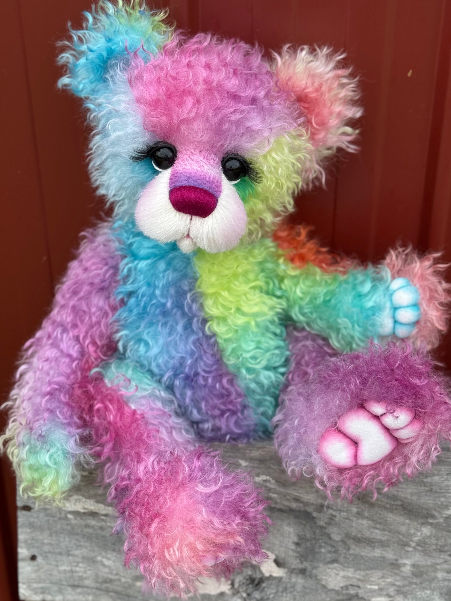 Fenella Figbutton - 18" Hand-dyed Curlylocks Mohair Artist Bear by Emma's Bears - OOAK
