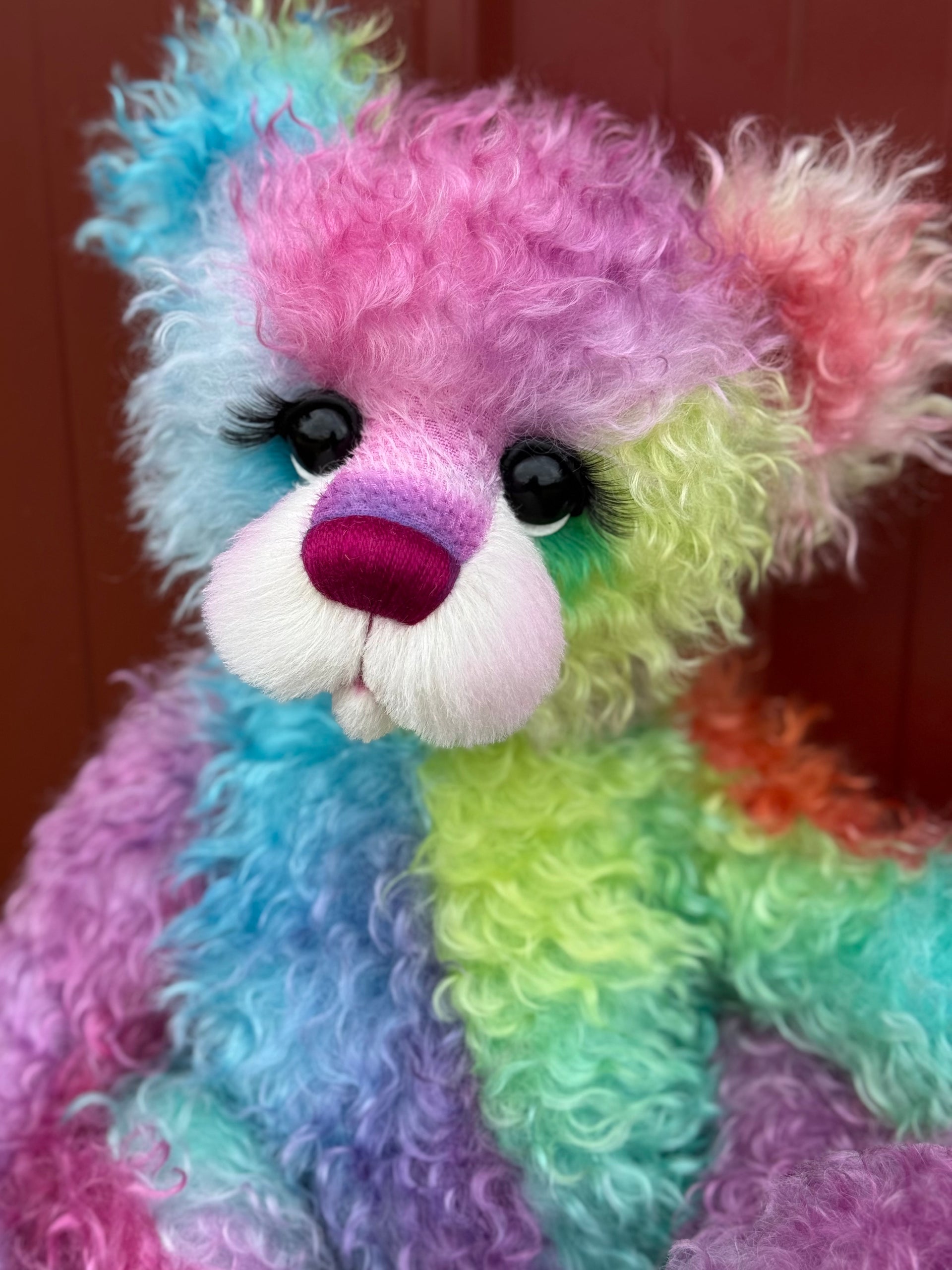 Fenella Figbutton - 18" Hand-dyed Curlylocks Mohair Artist Bear by Emma's Bears - OOAK
