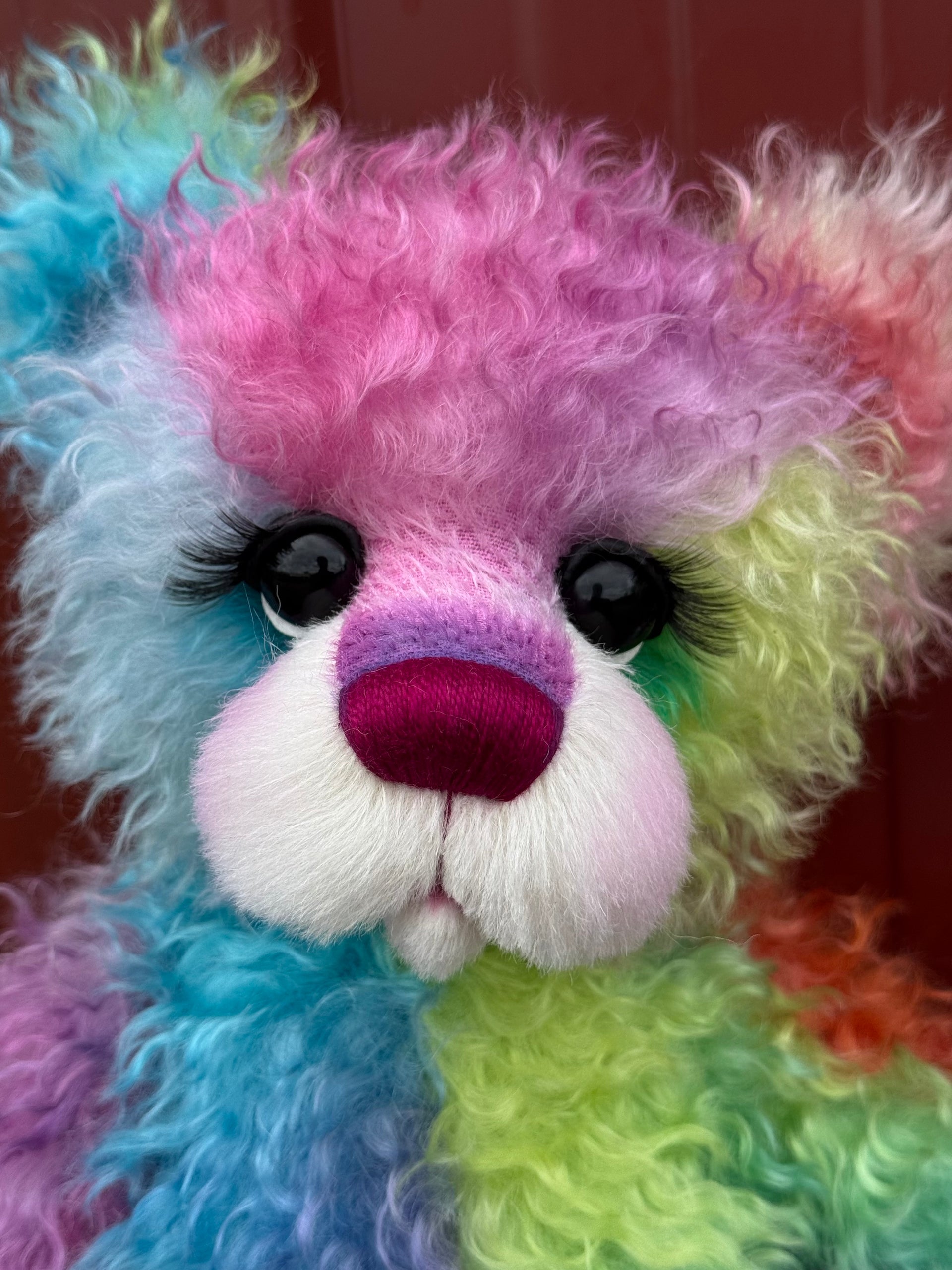 Fenella Figbutton - 18" Hand-dyed Curlylocks Mohair Artist Bear by Emma's Bears - OOAK