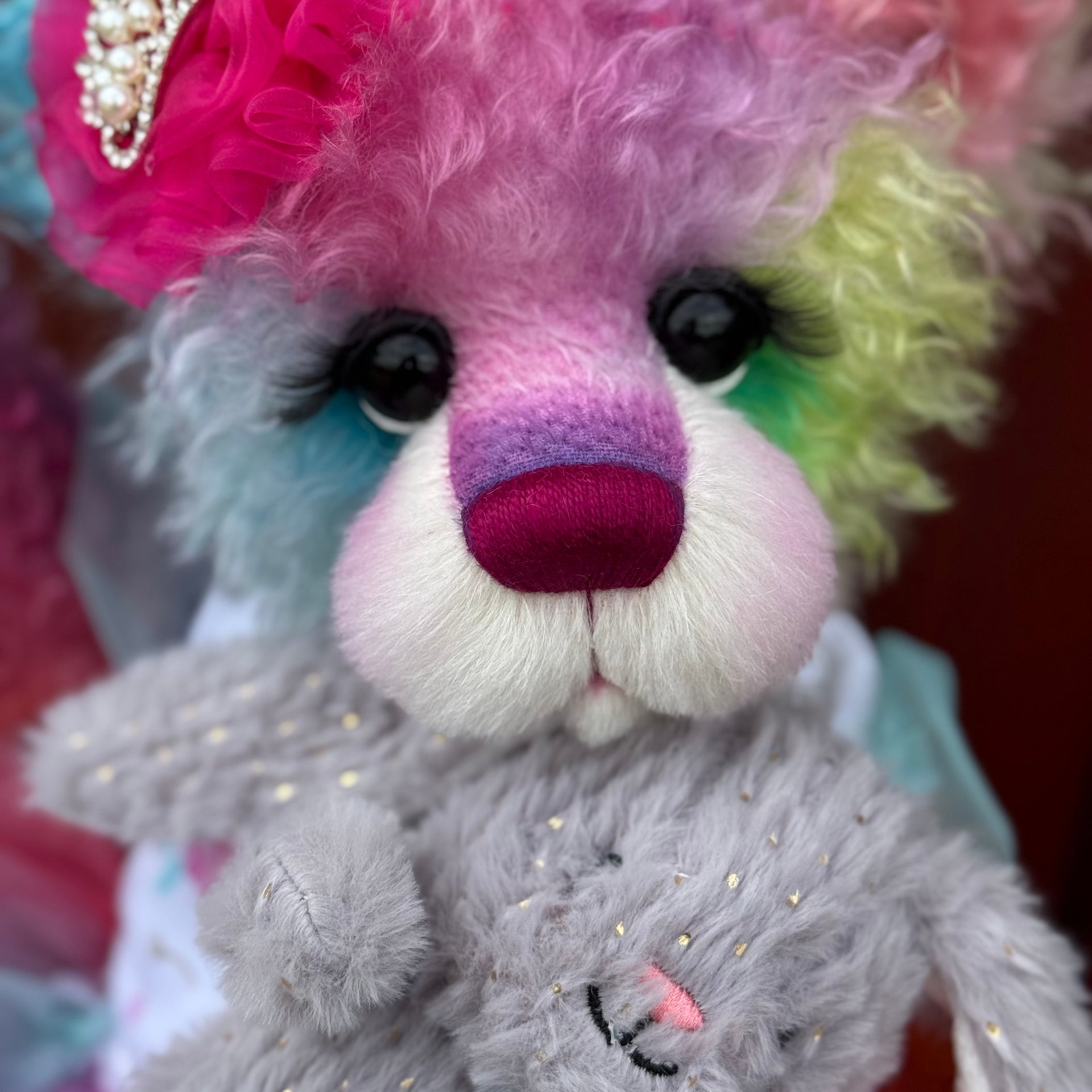 Fenella Figbutton - 18" Hand-dyed Curlylocks Mohair Artist Bear by Emma's Bears - OOAK