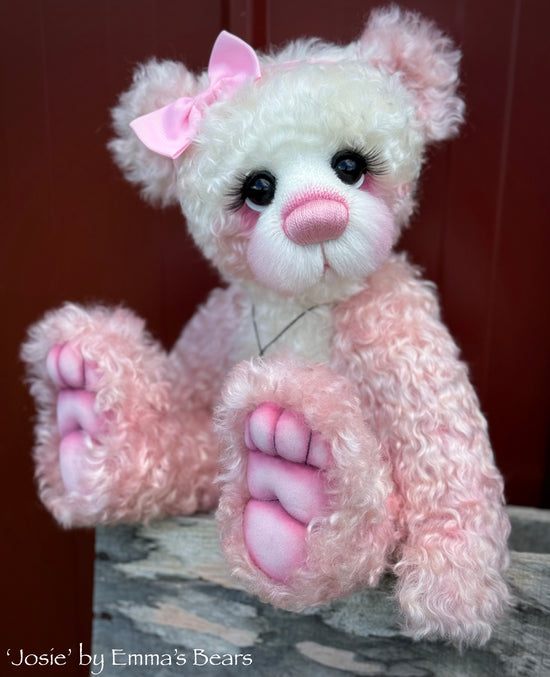 Josie - 16" Hand-dyed Supercurls Mohair Artist Bear by Emmas Bears - OOAK