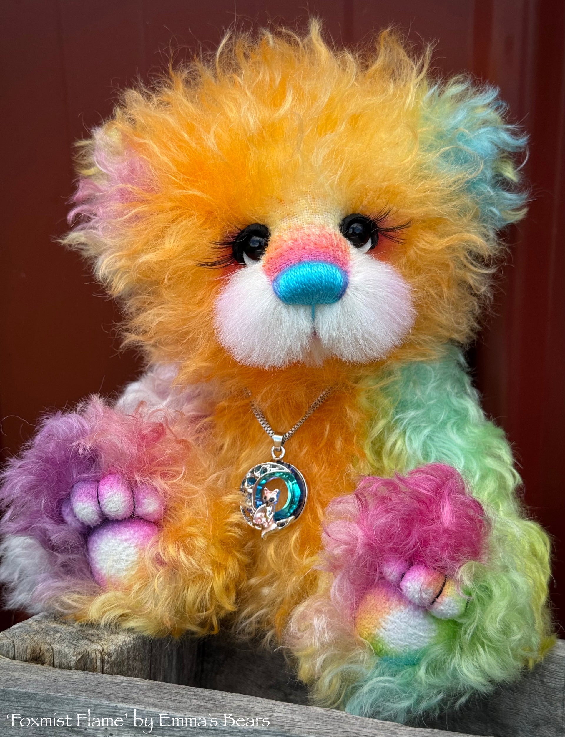 Foxmist Flame - 9" Hand-dyed Mohair Artist Bear by Emma's Bears - OOAK