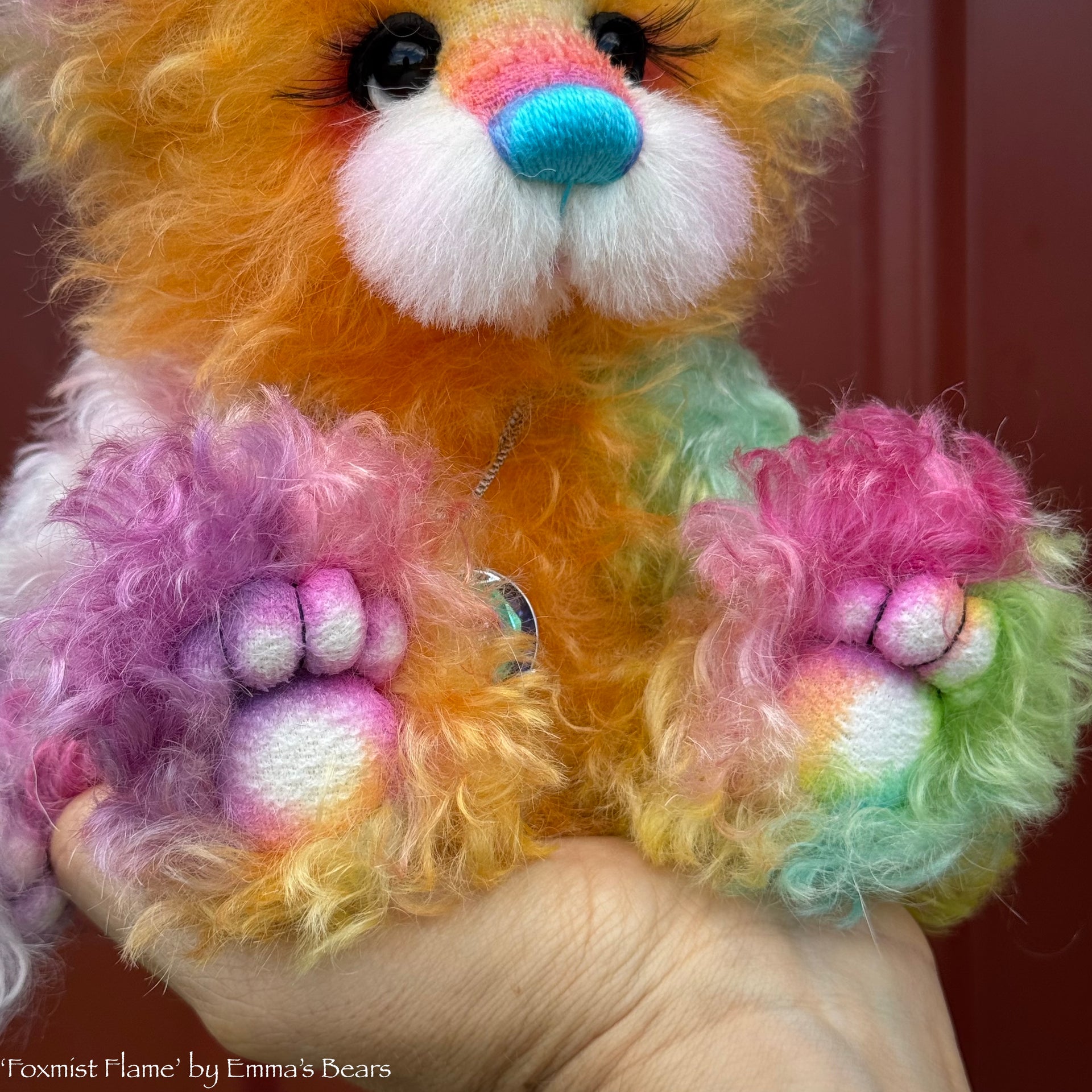 Foxmist Flame - 9" Hand-dyed Mohair Artist Bear by Emma's Bears - OOAK