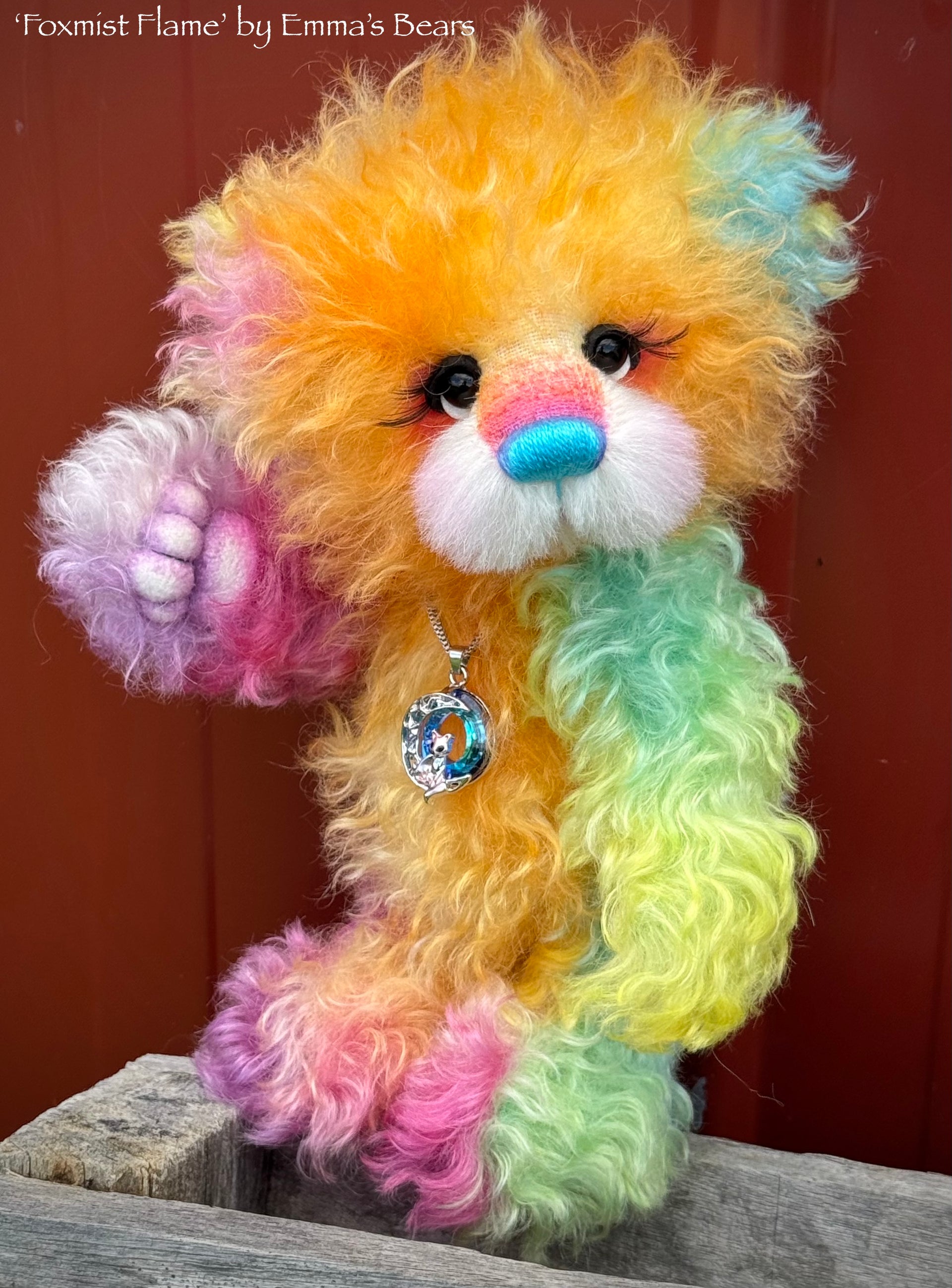 Foxmist Flame - 9" Hand-dyed Mohair Artist Bear by Emma's Bears - OOAK