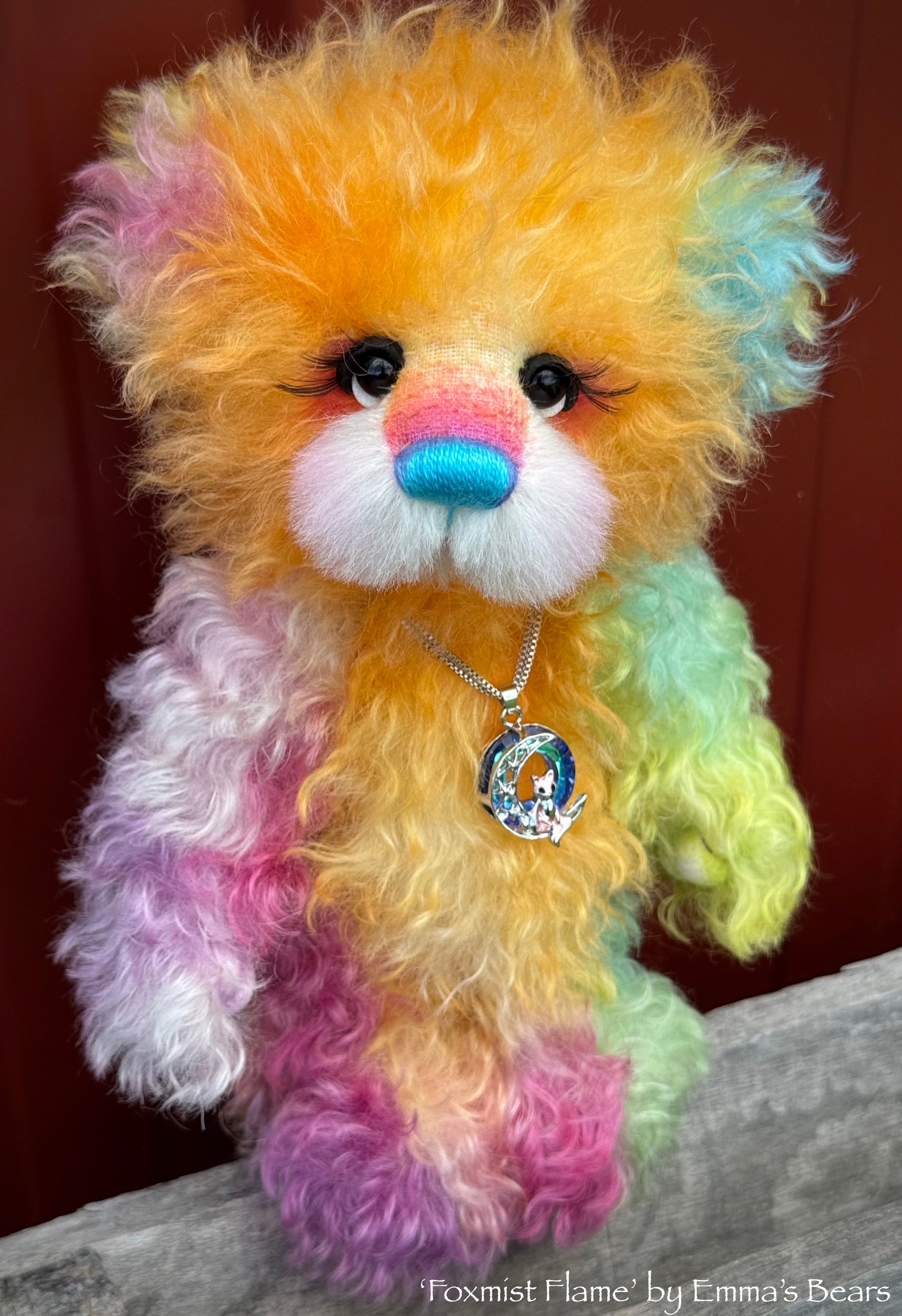 Foxmist Flame - 9" Hand-dyed Mohair Artist Bear by Emma's Bears - OOAK