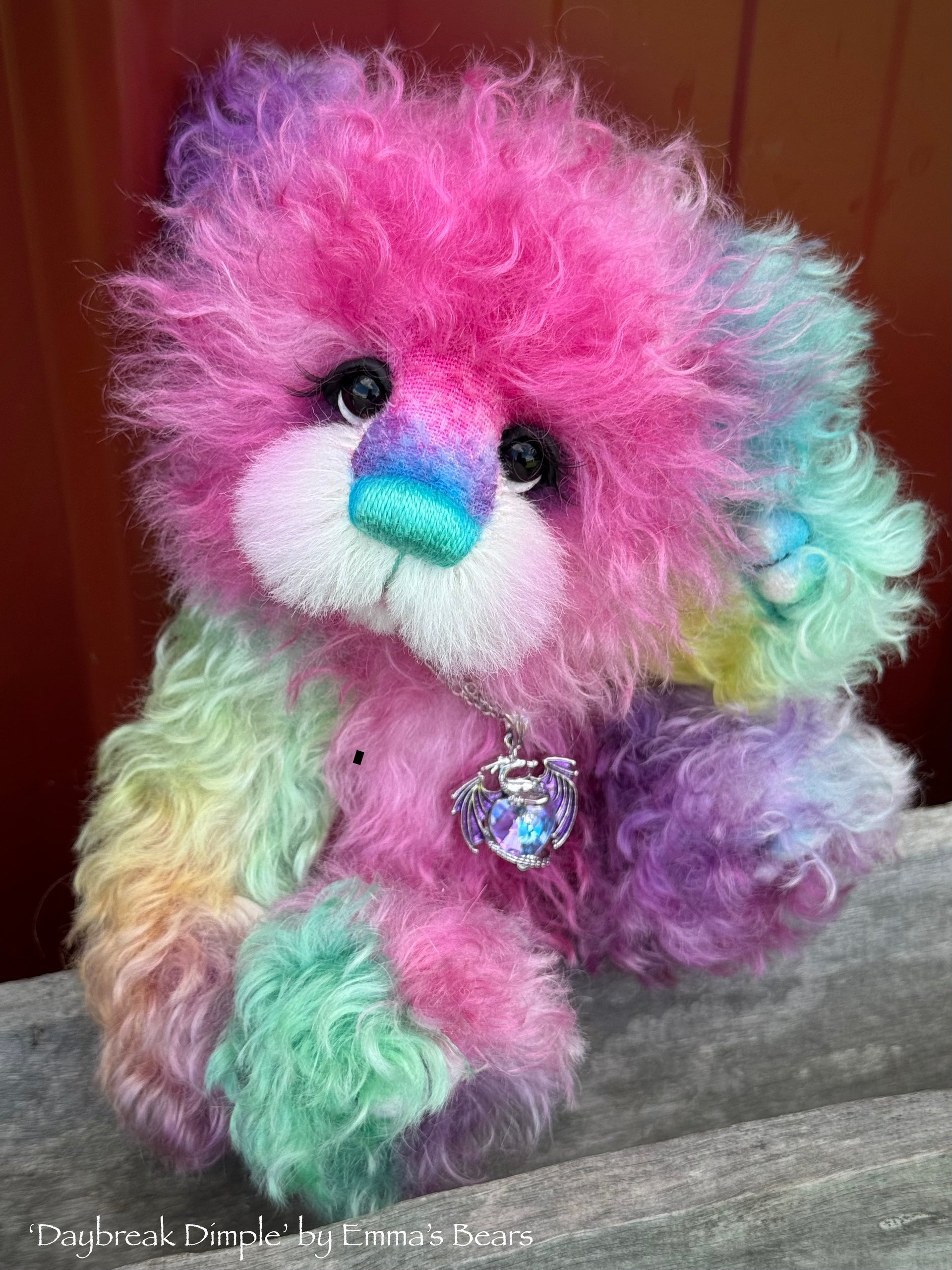 Daybreak Dimple - 9" Hand-dyed Mohair Artist Bear by Emma's Bears - OOAK