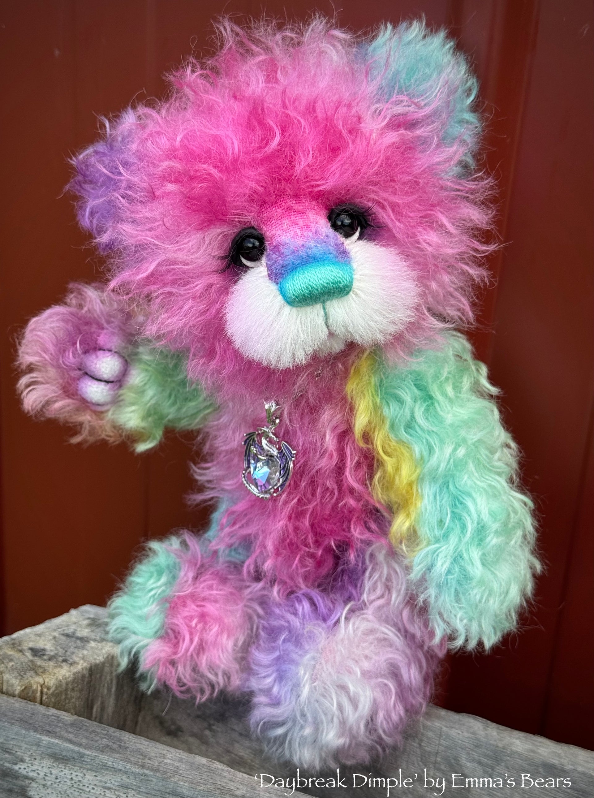 Daybreak Dimple - 9" Hand-dyed Mohair Artist Bear by Emma's Bears - OOAK