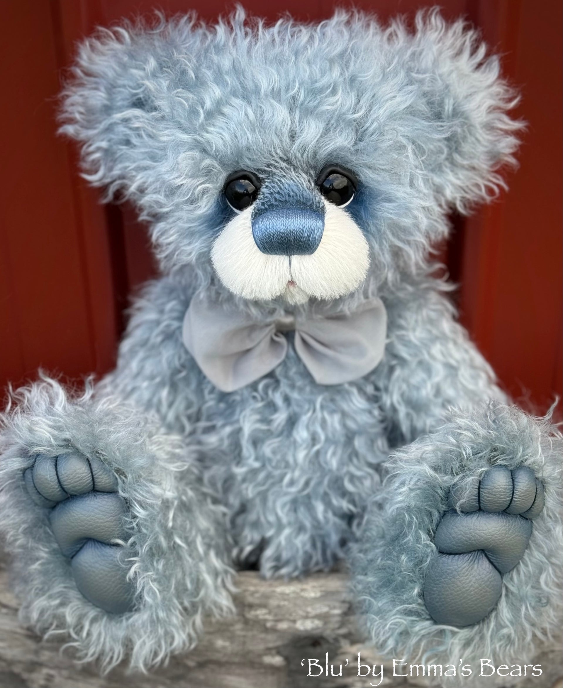 Blu - 16" Hand-dyed Curlylocks Mohair Artist Bear by Emmas Bears - OOAK