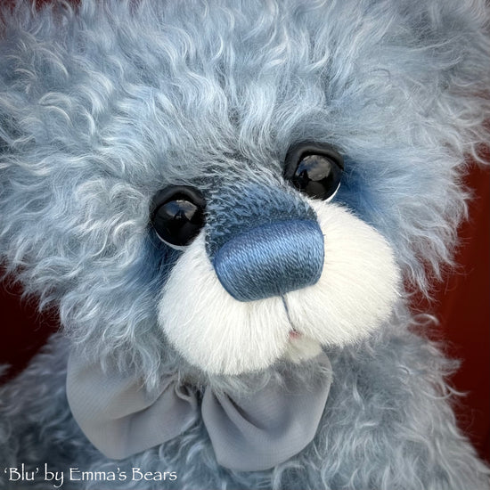 Blu - 16" Hand-dyed Curlylocks Mohair Artist Bear by Emmas Bears - OOAK