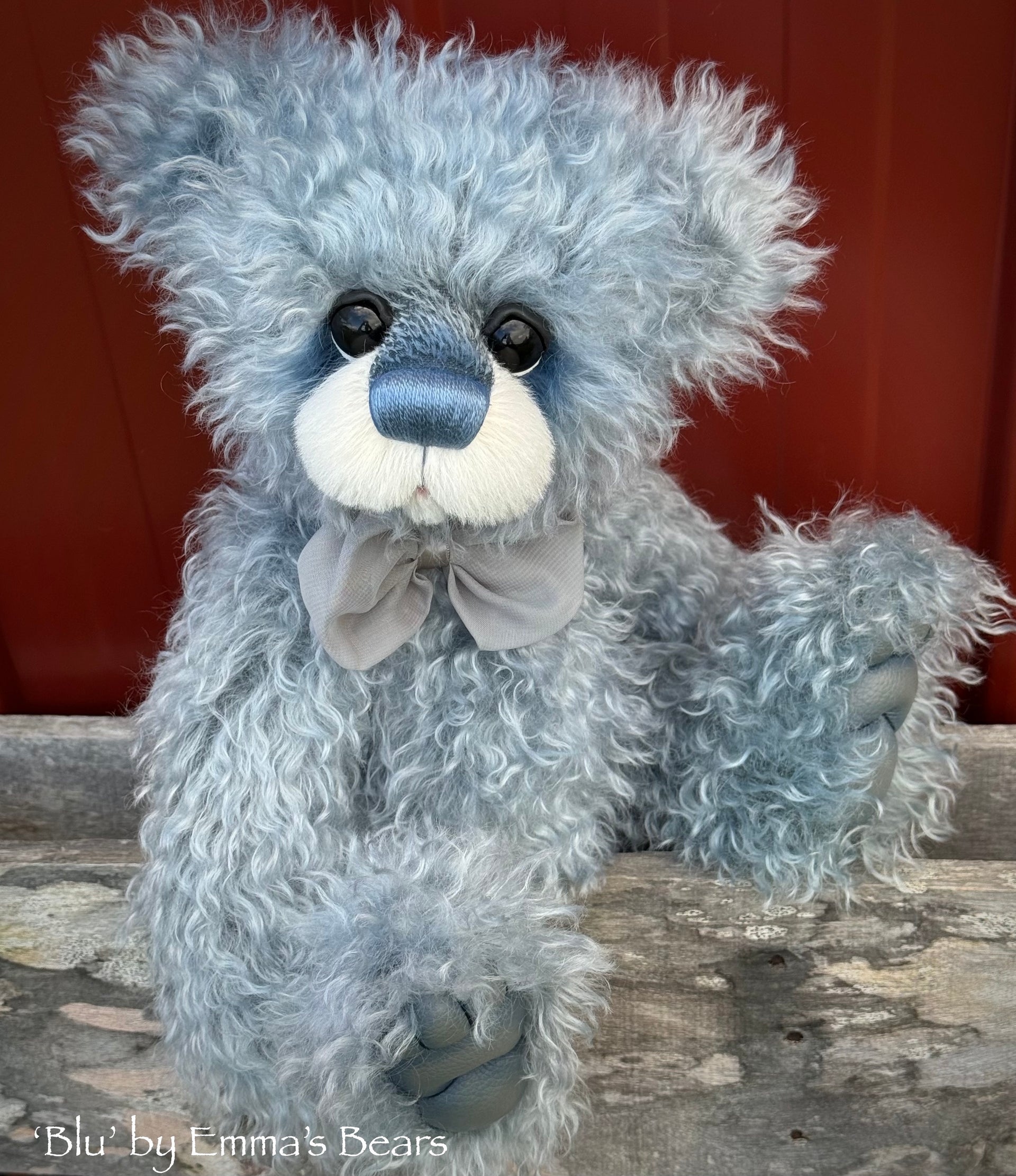 Blu - 16" Hand-dyed Curlylocks Mohair Artist Bear by Emmas Bears - OOAK