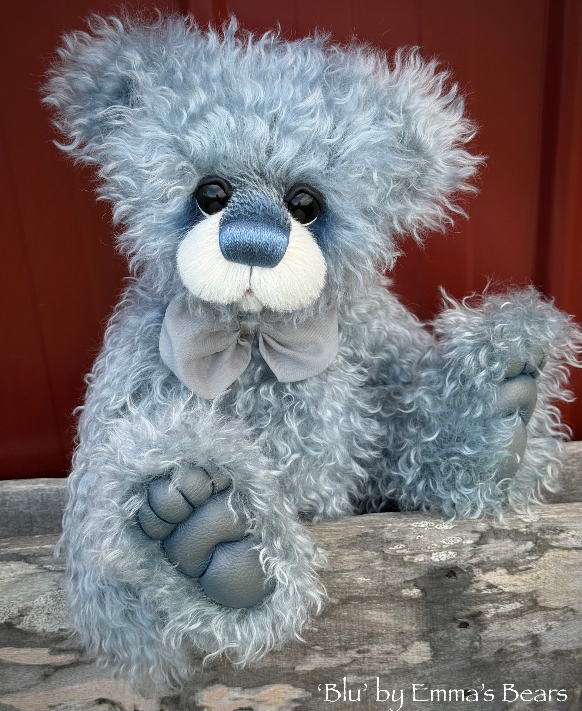 Blu - 16" Hand-dyed Curlylocks Mohair Artist Bear by Emmas Bears - OOAK