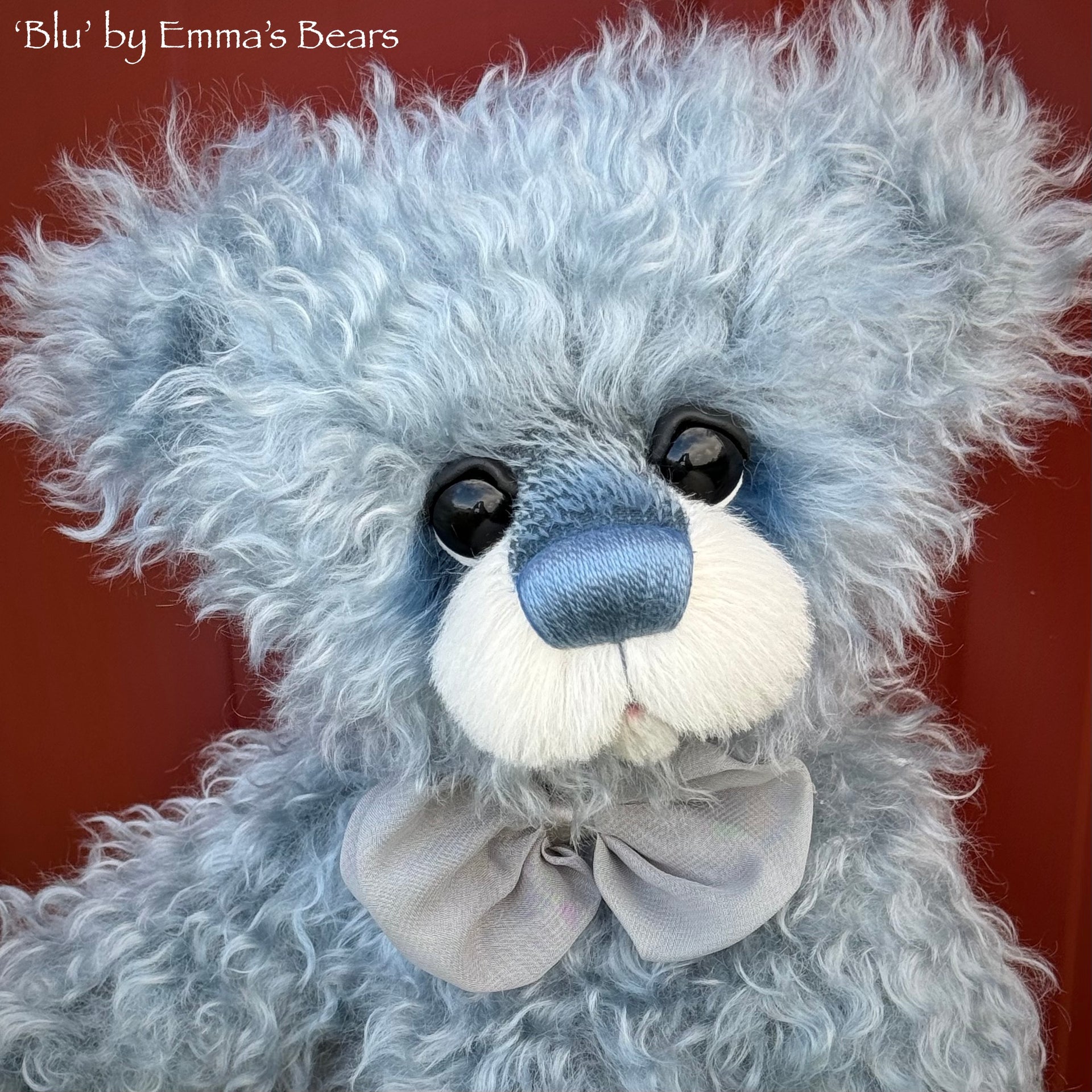 Blu - 16" Hand-dyed Curlylocks Mohair Artist Bear by Emmas Bears - OOAK