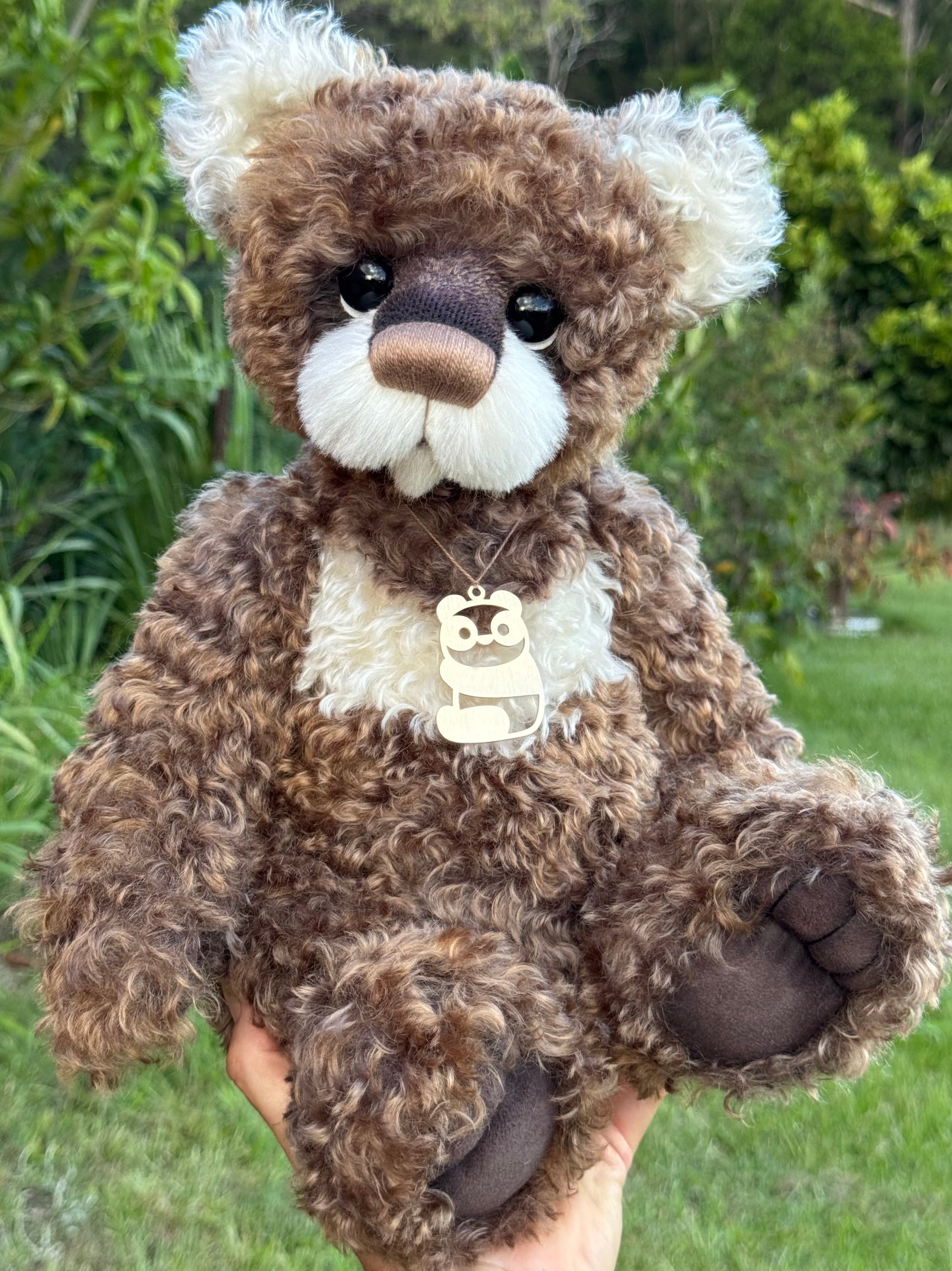 Timothy - 18" Hand-dyed curly kid mohair Artist Bear by Emma's Bears - OOAK