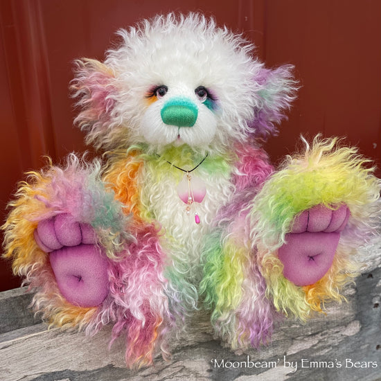 Moonbeam - 13" Hand-Dyed Curlylocks Mohair Bear by Emma's Bears - OOAK