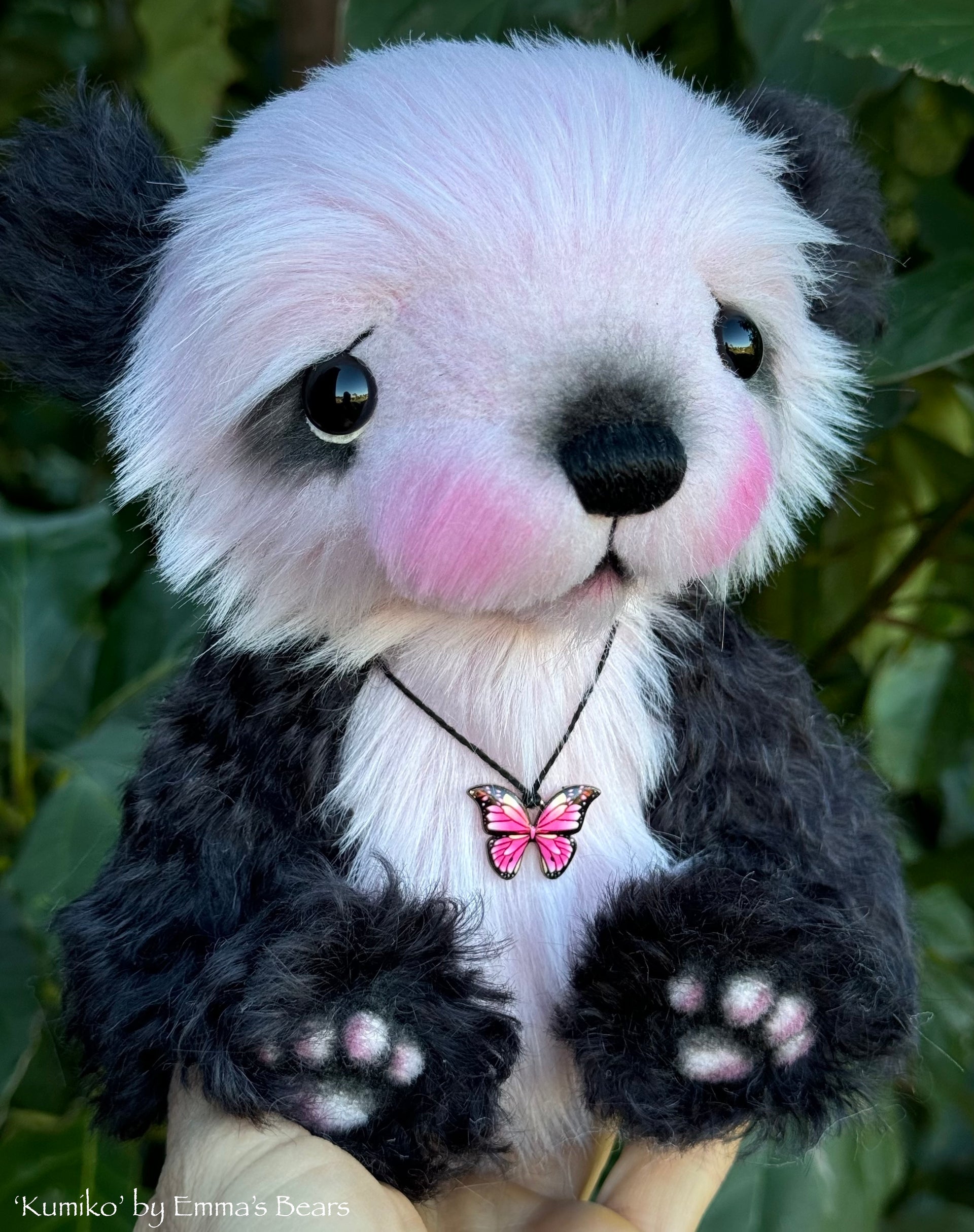 Kumiko - 7" Kid mohair and faux fur Artist Panda Bear by Emma's Bears - OOAK