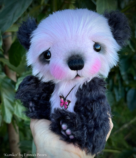 Kumiko - 7" Kid mohair and faux fur Artist Panda Bear by Emma's Bears - OOAK