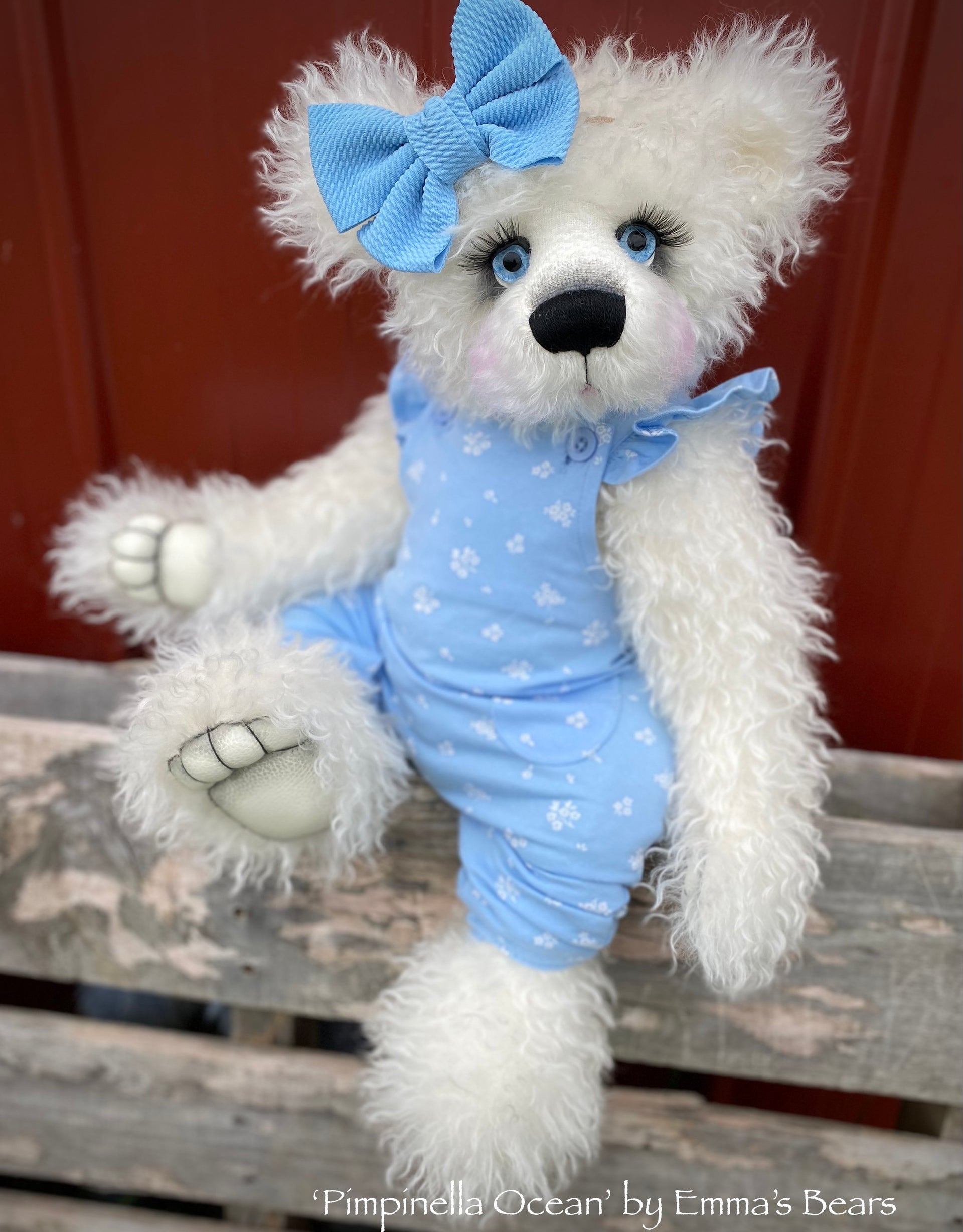 Pimpinella Ocean - 21" Curlylocks Mohair Artist Bear by Emma's Bears - OOAK