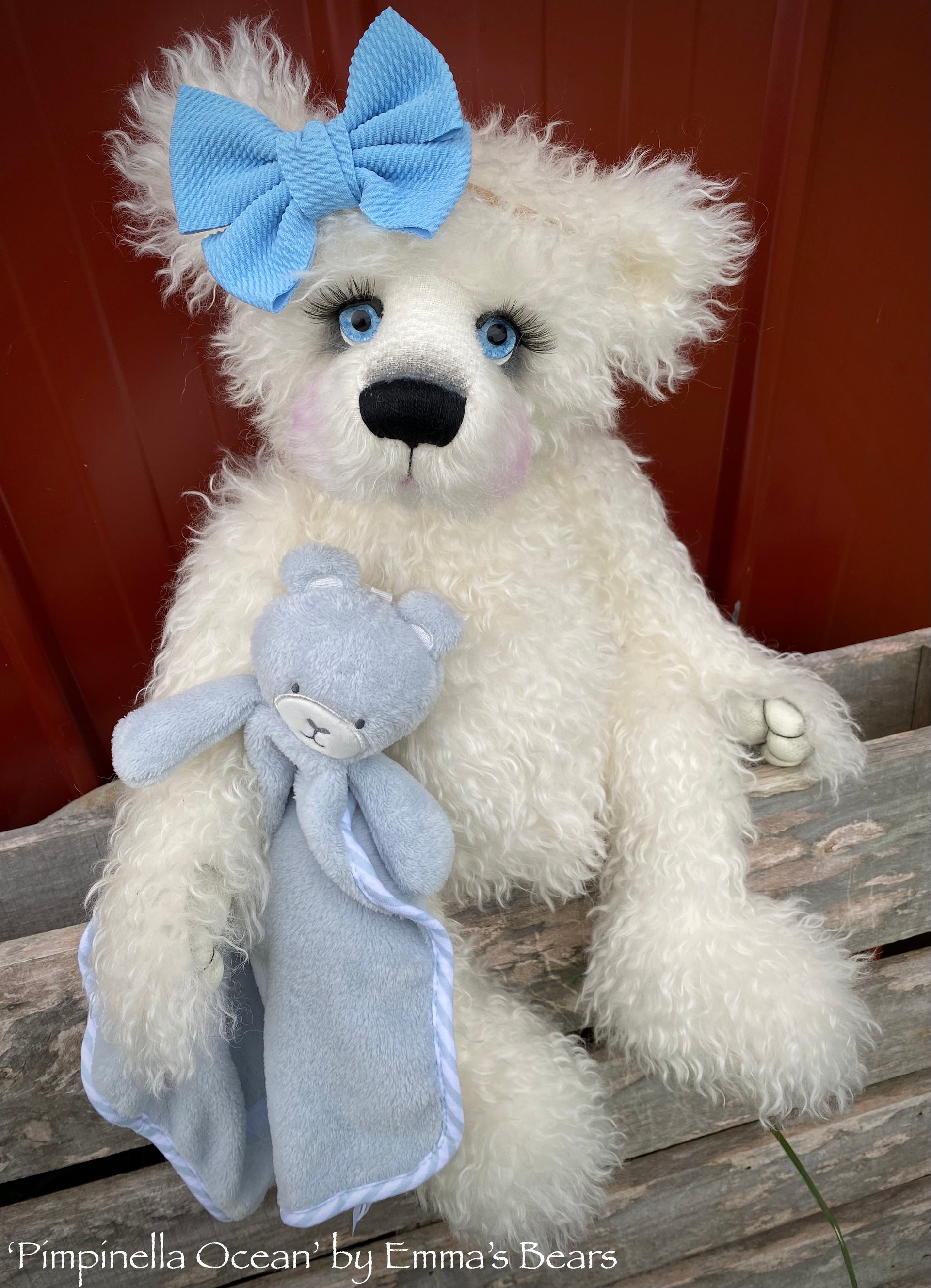 Pimpinella Ocean - 21" Curlylocks Mohair Artist Bear by Emma's Bears - OOAK