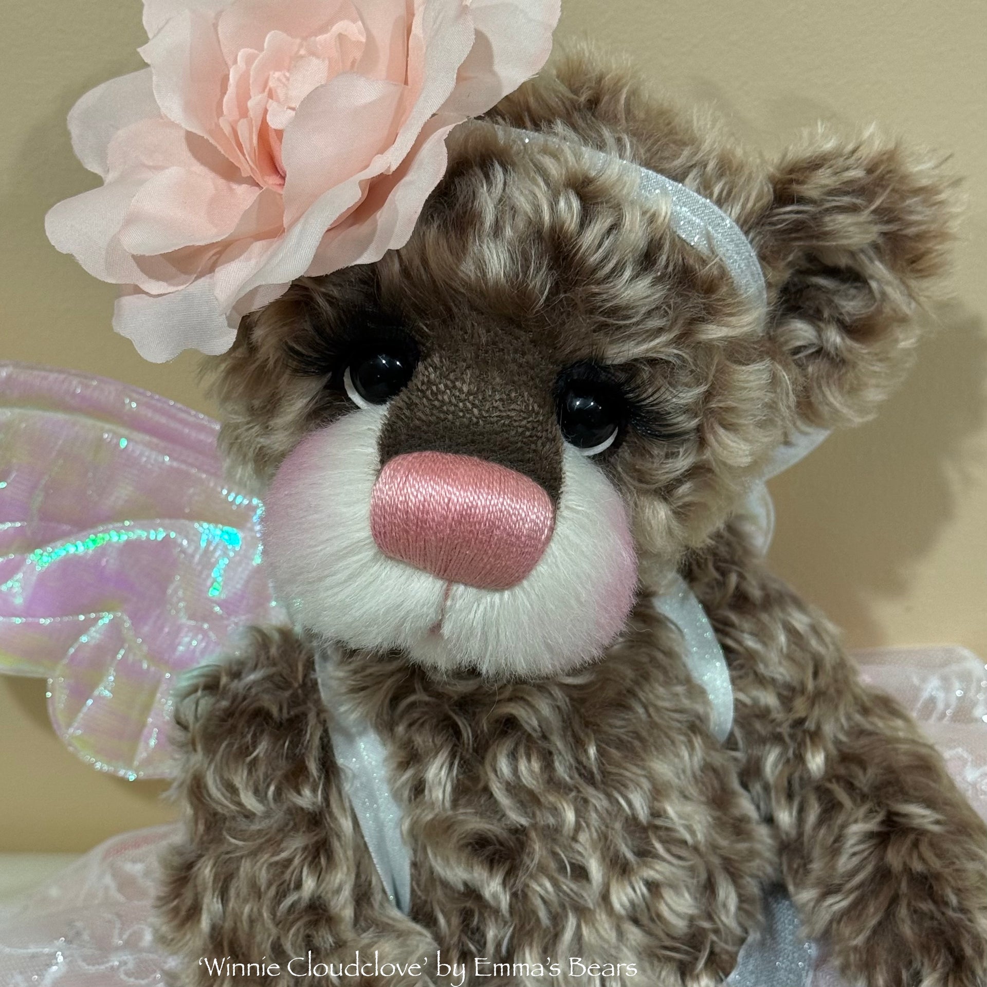 Winnie Cloudclove - 18" Curly Tipped Mohair Artist Fairy Bear by Emma's Bears - OOAK