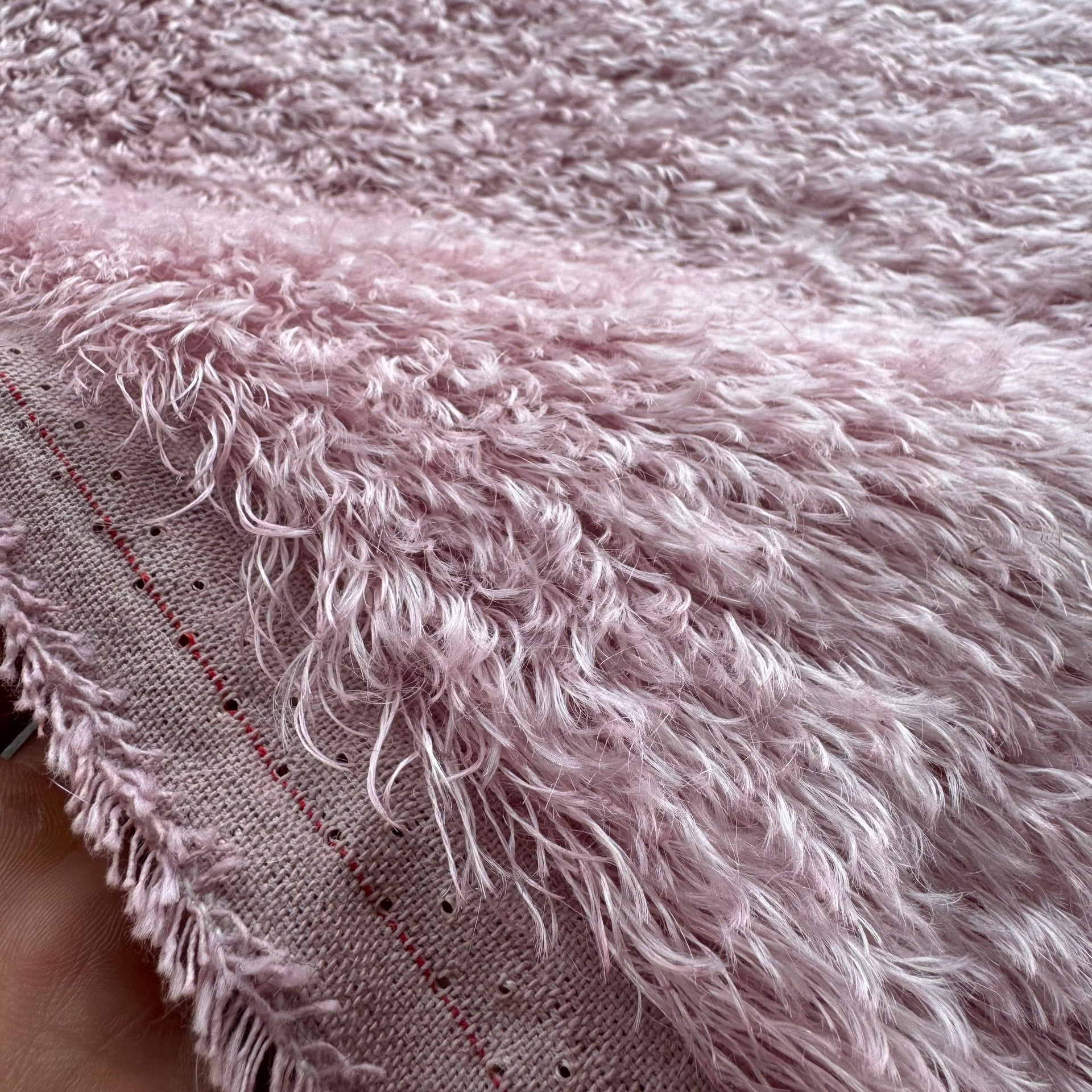 25mm String Mohair - Hand Dyed Baby Rose Pink - Fat 1/8m - FEB016