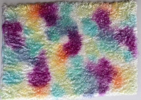 Curly Kid Mohair - Hand Dyed Pastel Rainbow Clouds - Fat 1/4m - FEB060