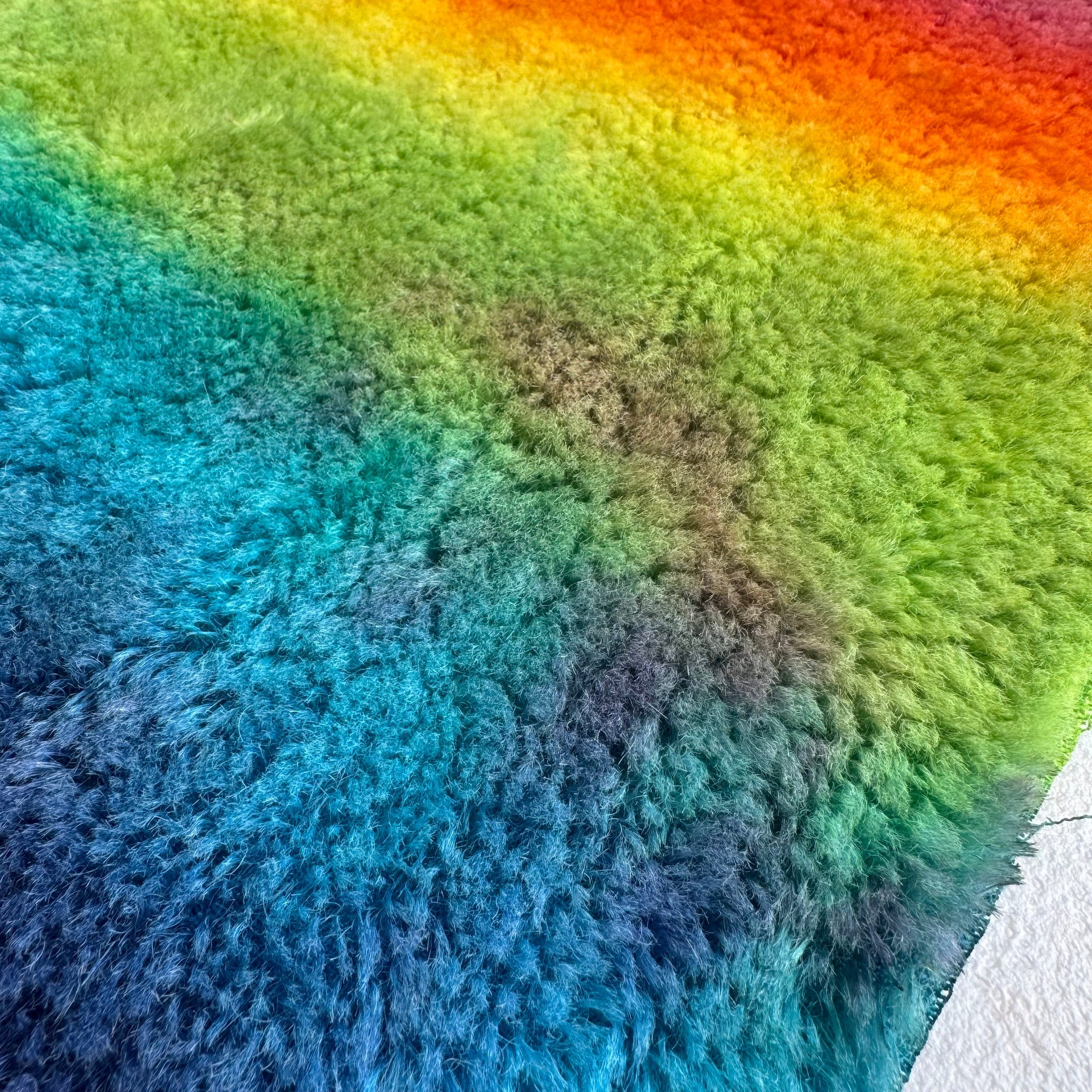10mm Alpaca  - Hand Dyed Wind Whipped Rainbow - Fat 1/8m  - FEB069