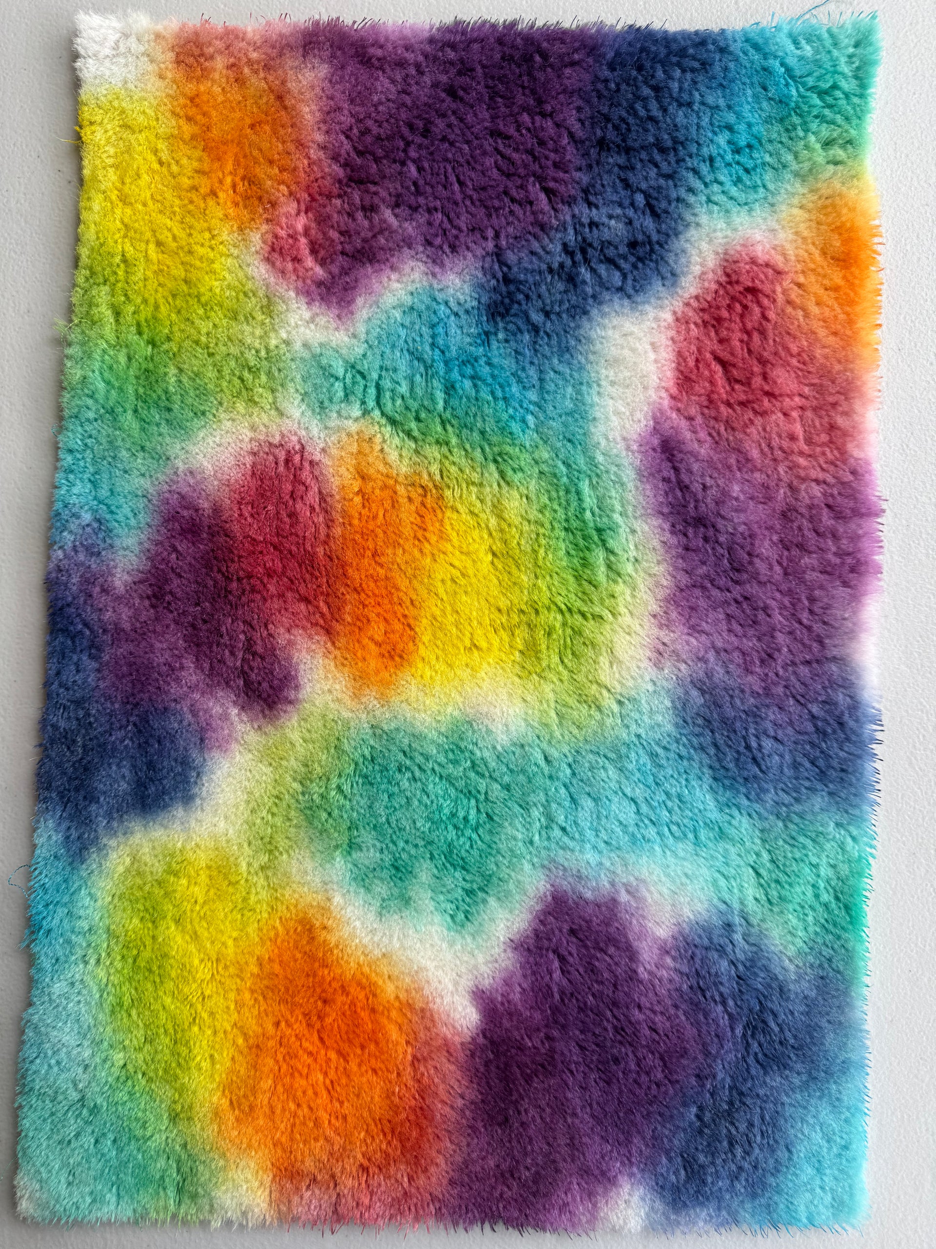 10mm Alpaca  - Hand Dyed Bright Rainbow - Fat 1/8m  - FEB072