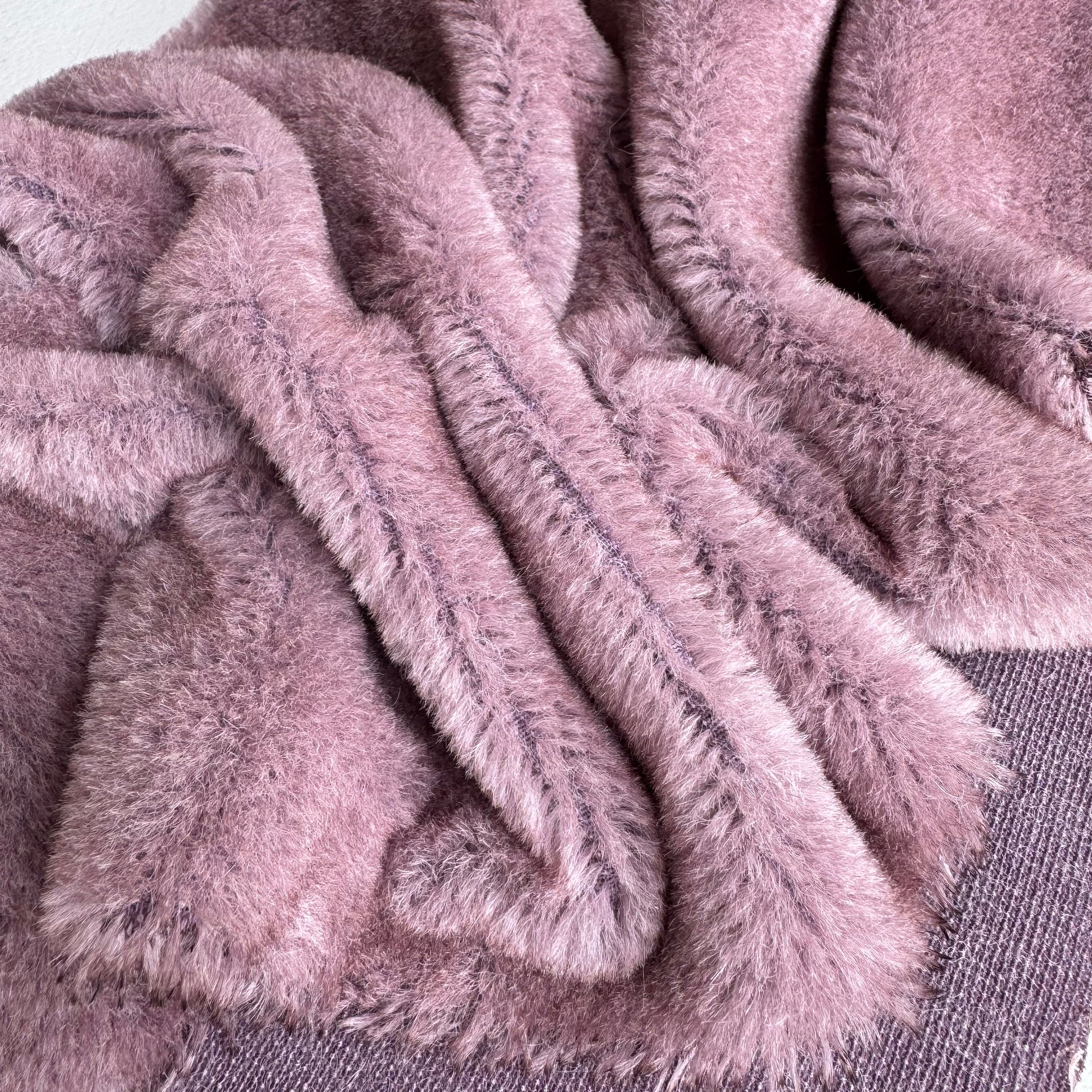10mm Alpaca  - Hand Dyed Stormy Mauve - Fat 1/4m  - FEB073