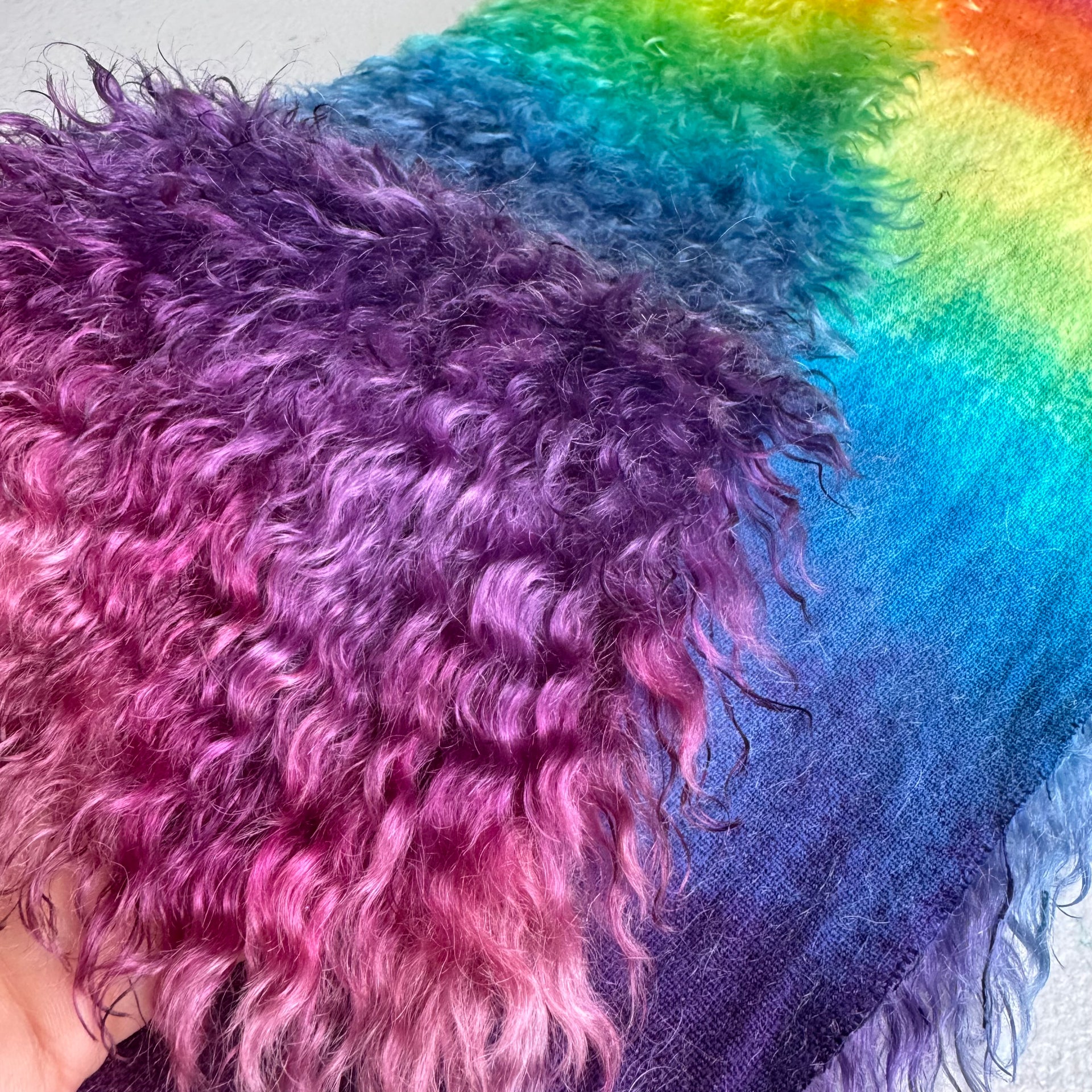 Curlylocks Mohair - Hand Dyed Rainbow - Fat 1/8m - FEB085
