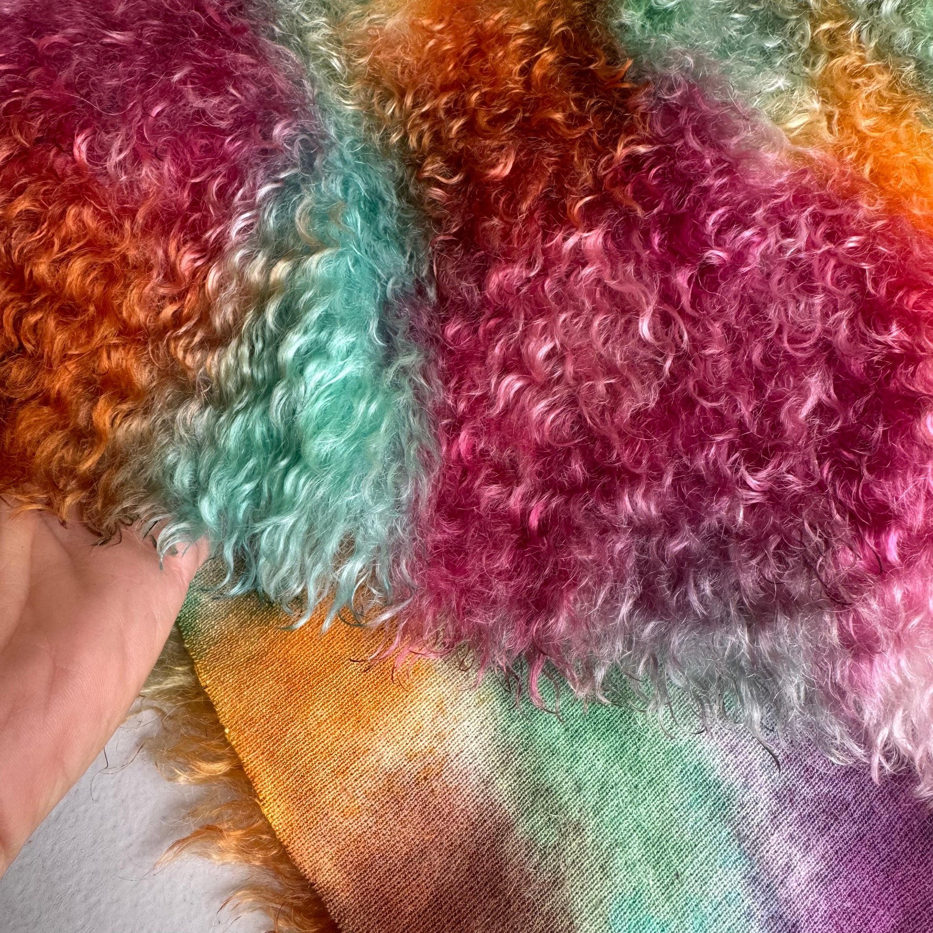 Curlylocks Mohair - Hand Dyed Wild Flowers - Fat 1/8m - FEB086