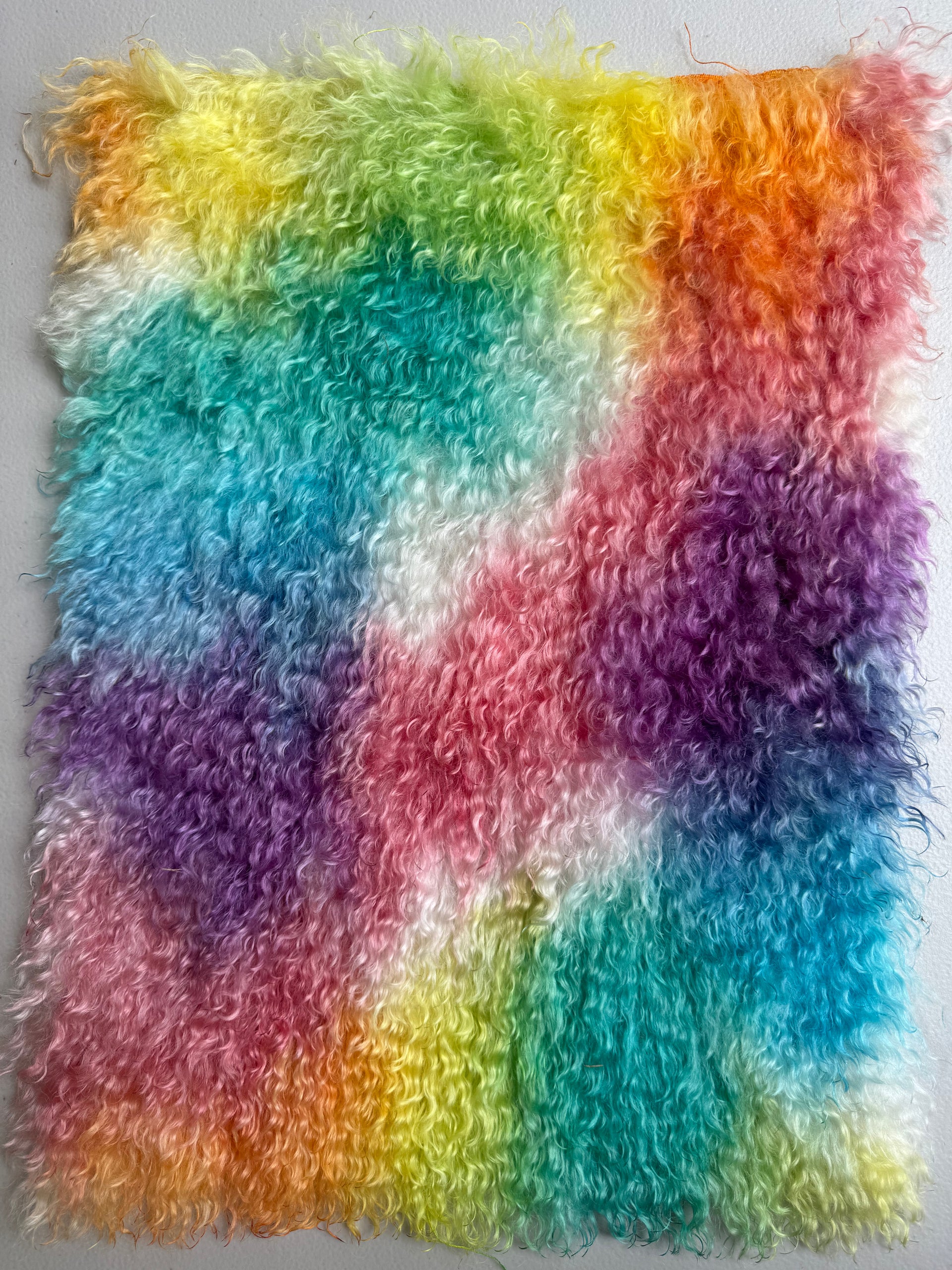 Curlylocks Mohair - Hand Dyed Rainbow Clouds - Fat 1/8m - FEB088