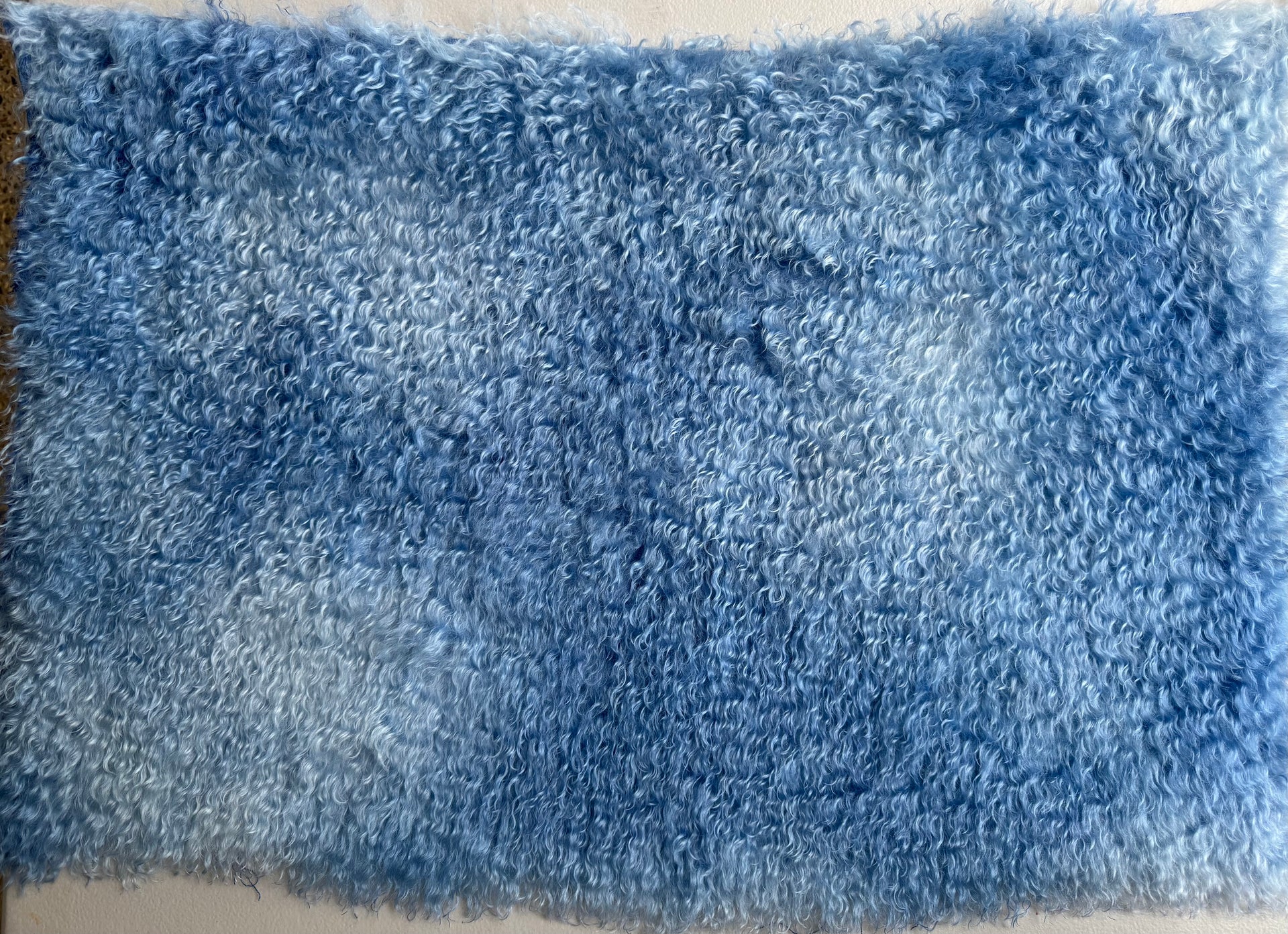 Curlylocks Mohair - Hand Dyed Denim Batik - Fat 1/4m - FEB089
