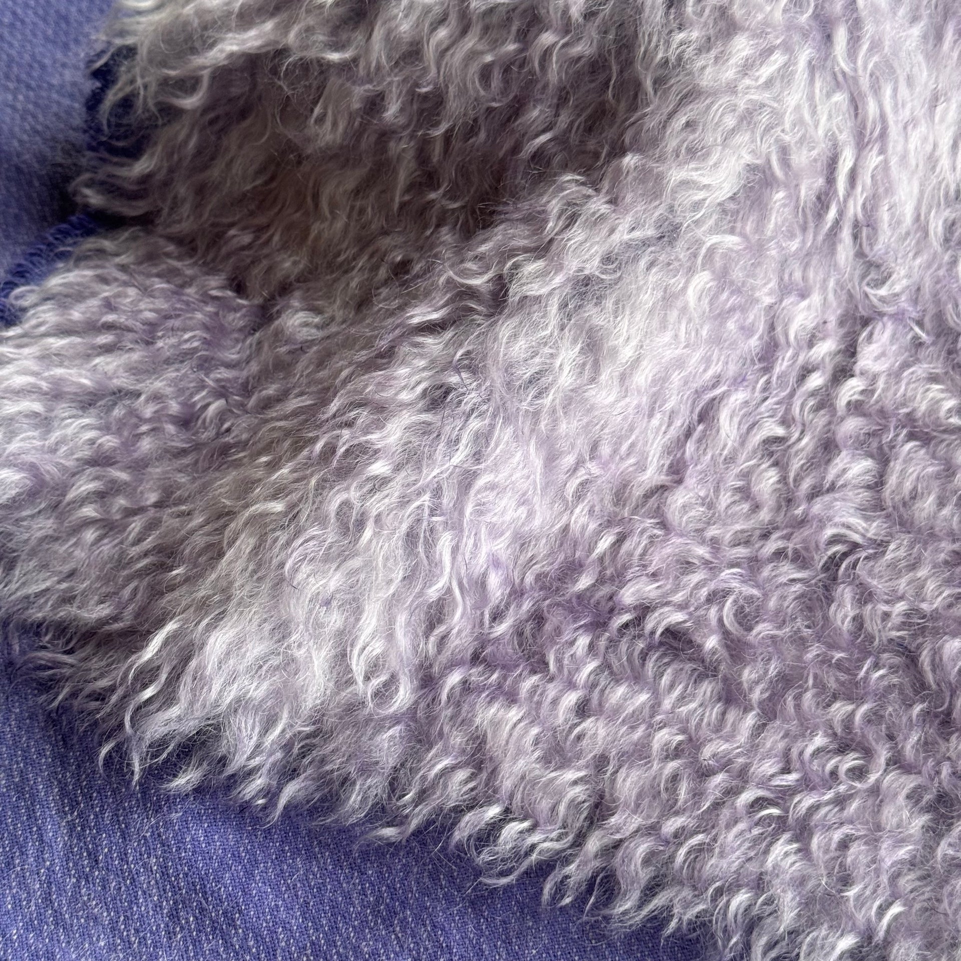 Curlylocks Mohair - Hand Dyed Lavender Ice - Fat 1/4m - FEB090