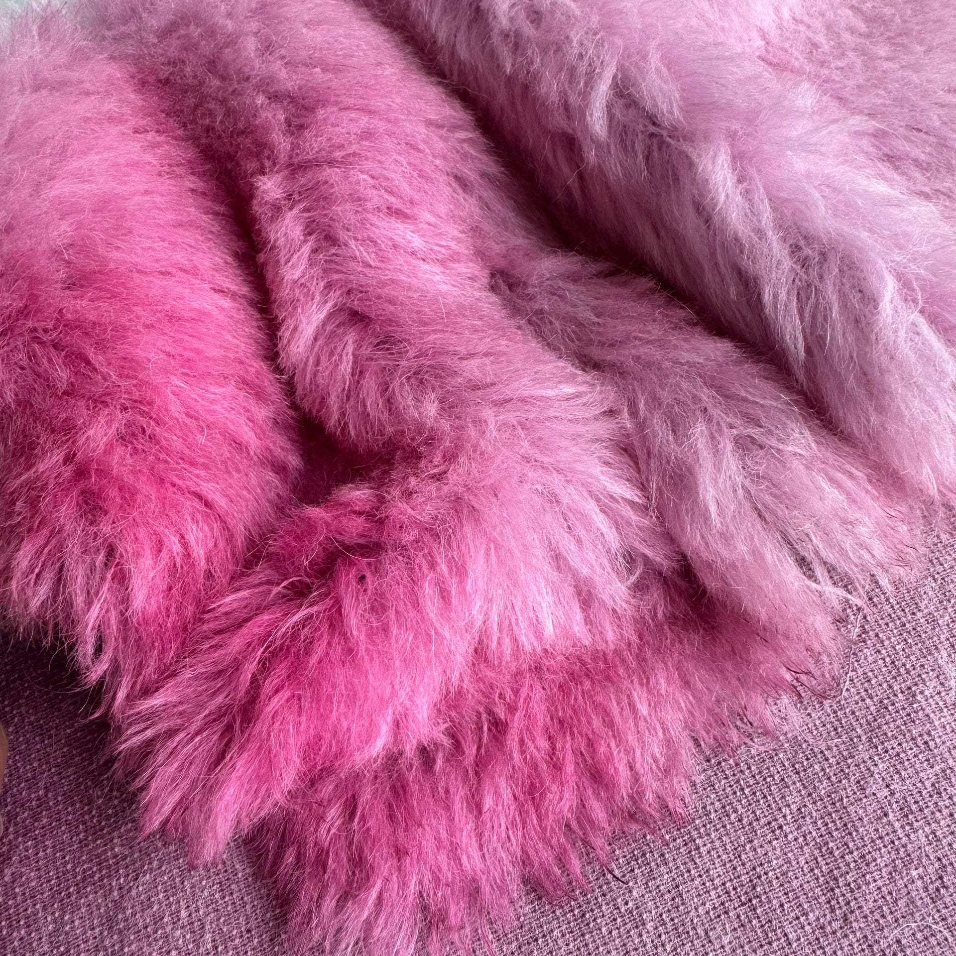 Long Alpaca - Hand Dyed Baby Pink Batik - Fat 1/8m - FEB096
