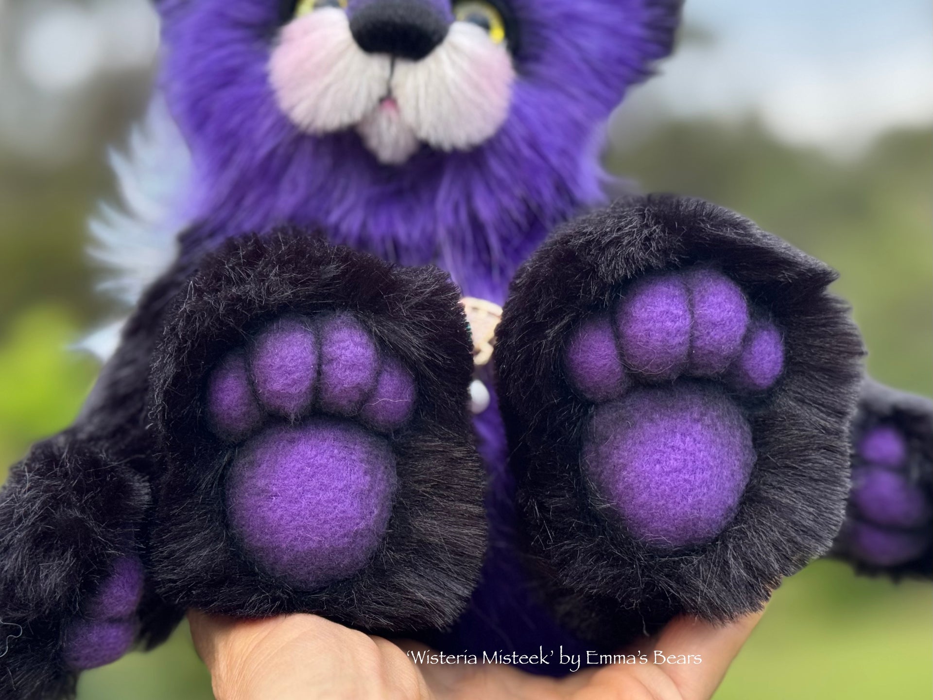 Wisteria Misteek - 10" Faux Fur artist fairy bear by Emma's Bears - OOAK