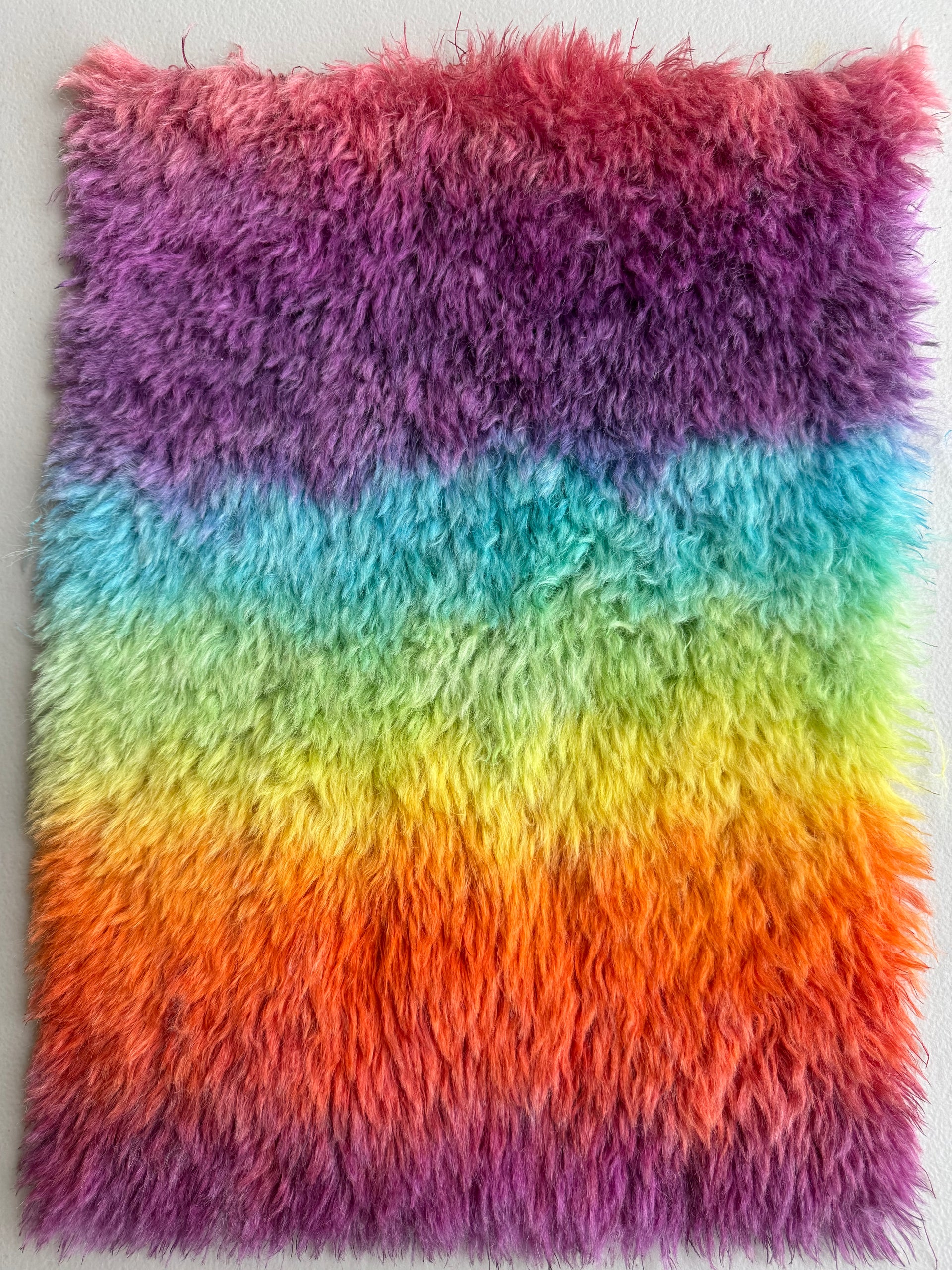 Long Alpaca - Hand Dyed Bright Rainbow - Fat 1/8m - FEB099