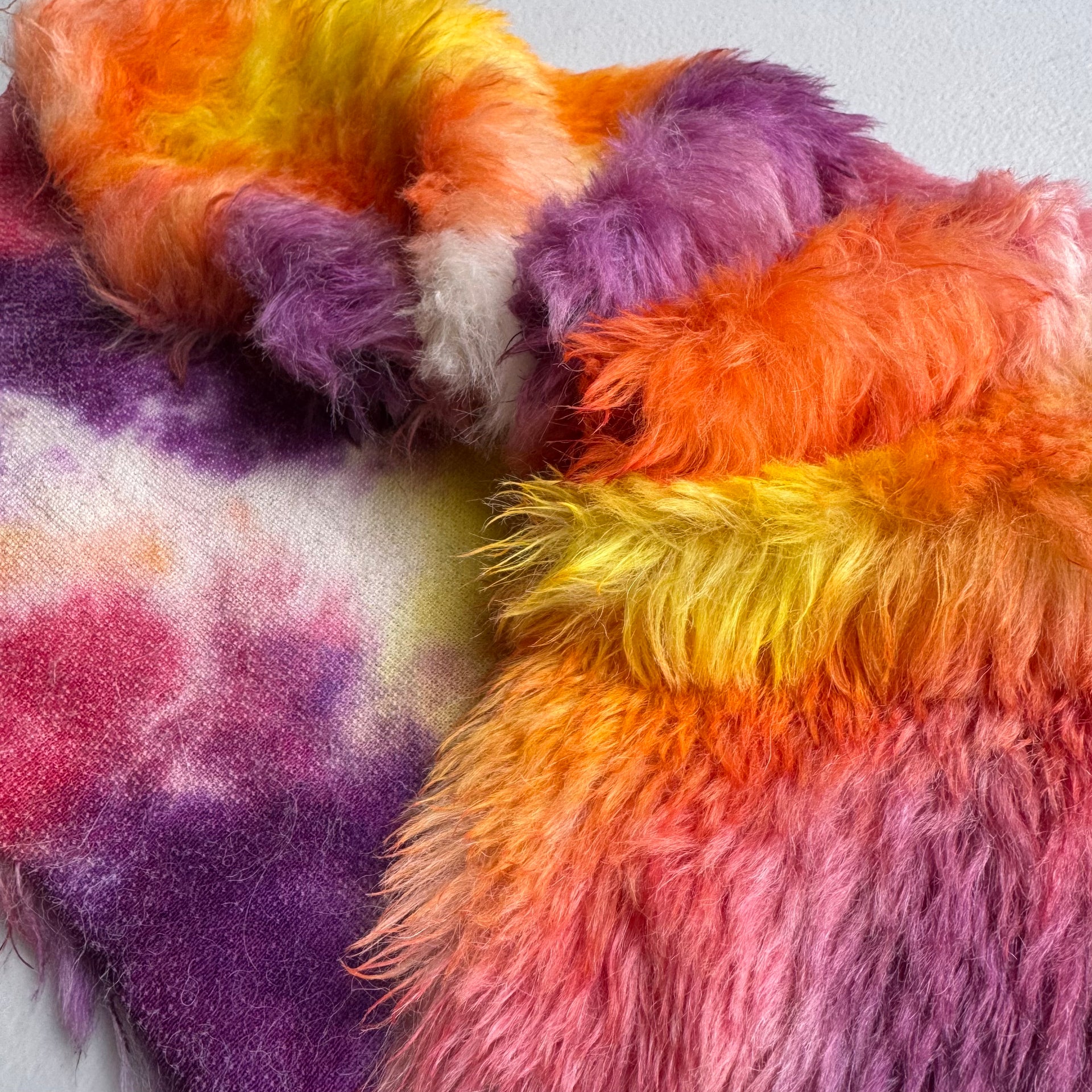 Long Alpaca - Hand Dyed Cloudy Sunset - Fat 1/8m - FEB101