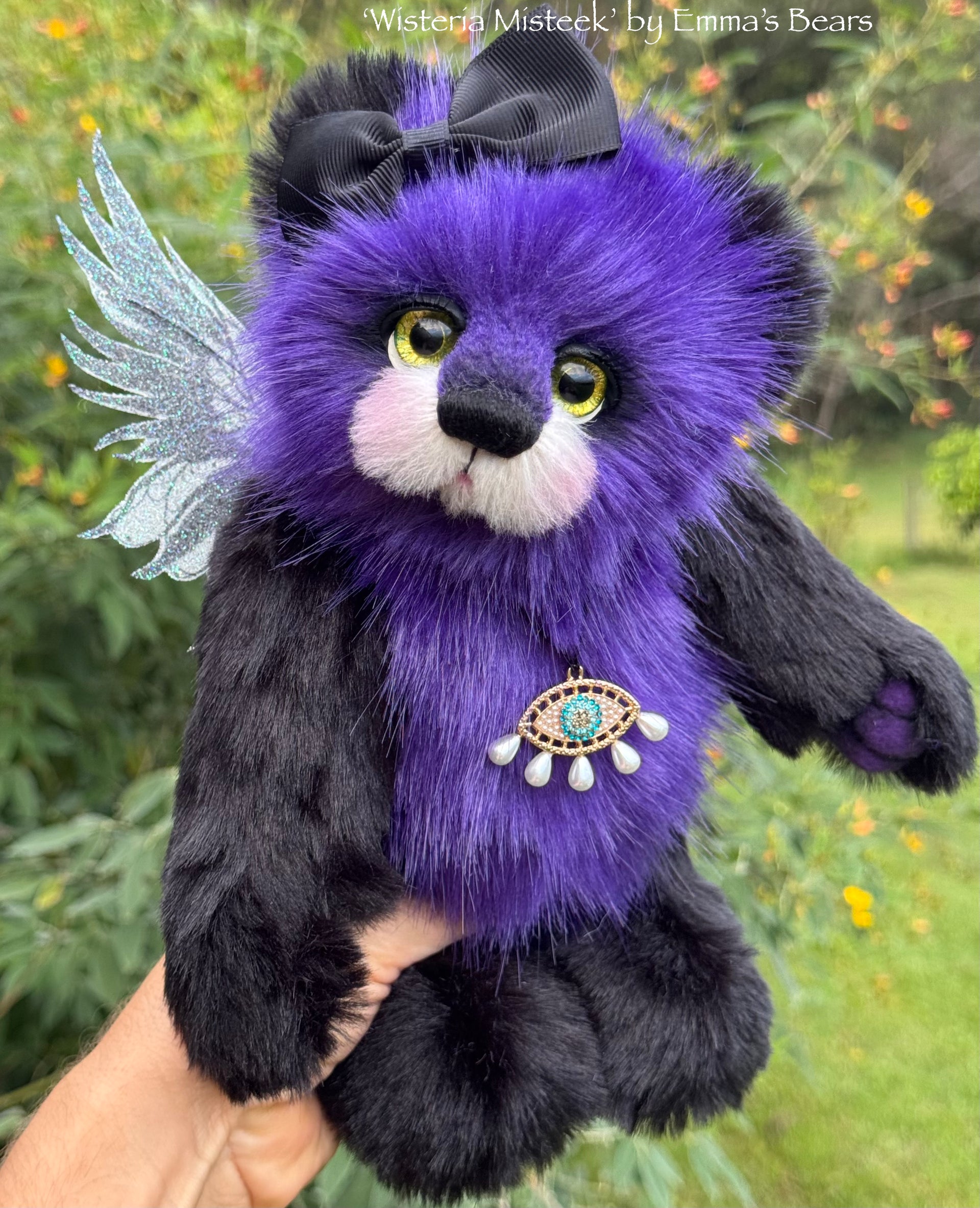 Wisteria Misteek - 10" Faux Fur artist fairy bear by Emma's Bears - OOAK