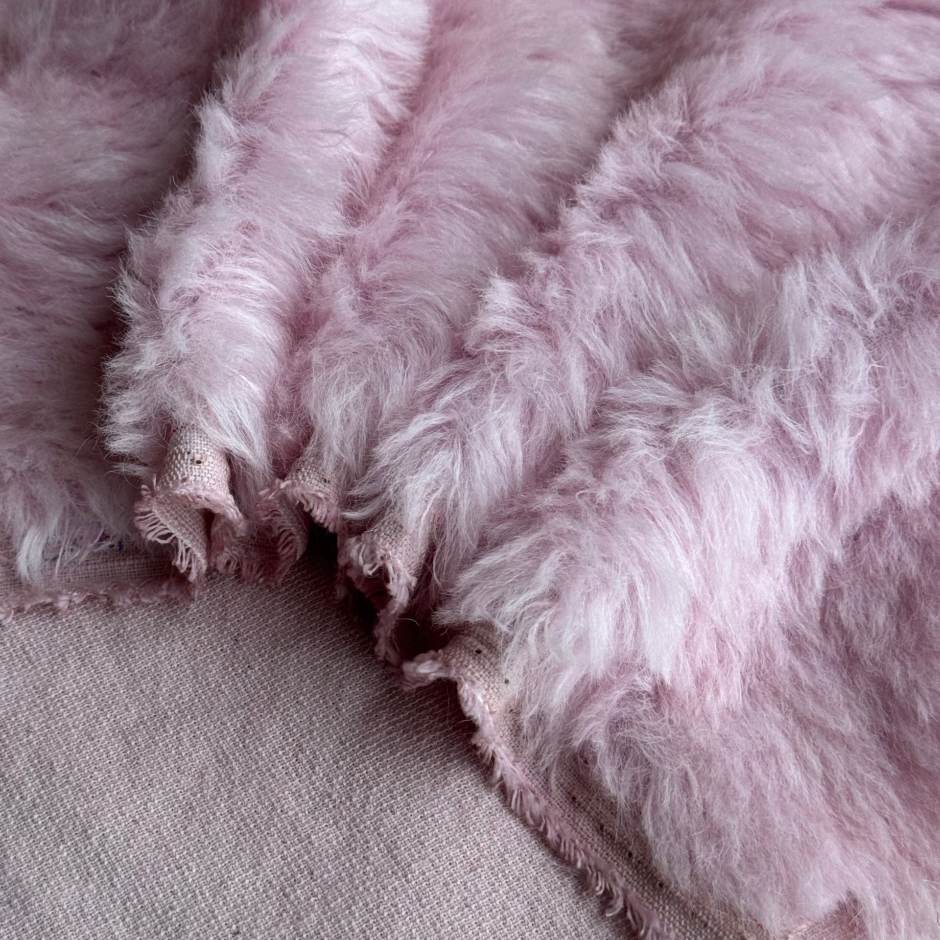 Long Alpaca - Hand Dyed Baby Pink - Fat 1/4m - FEB102