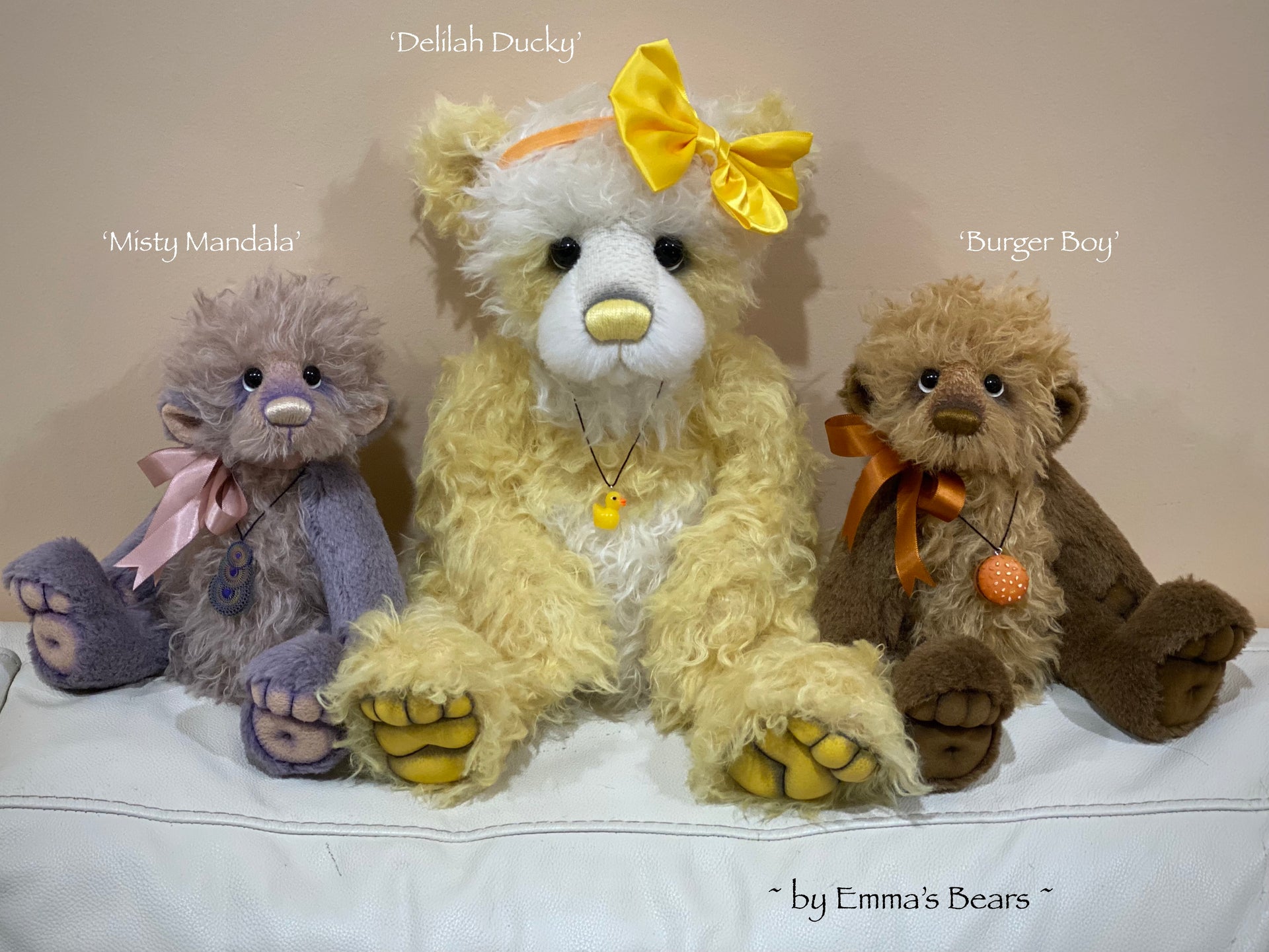 Misty Mandala - 11" Shaggy mohair and alpaca bear by Emma's Bears - OOAK