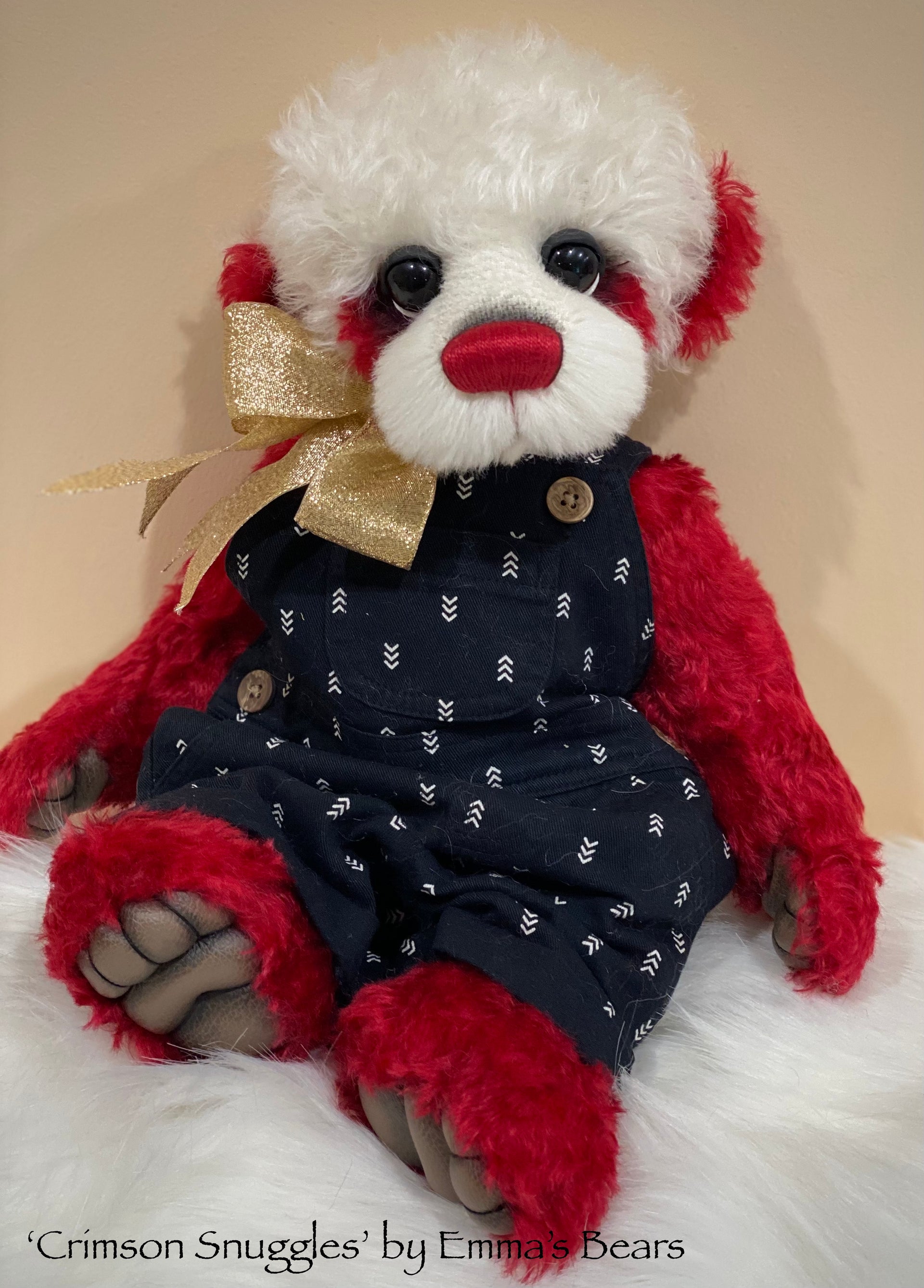 Crimson Snuggles - 17" Christmas 2023 Artist Bear by Emma's Bears - OOAK