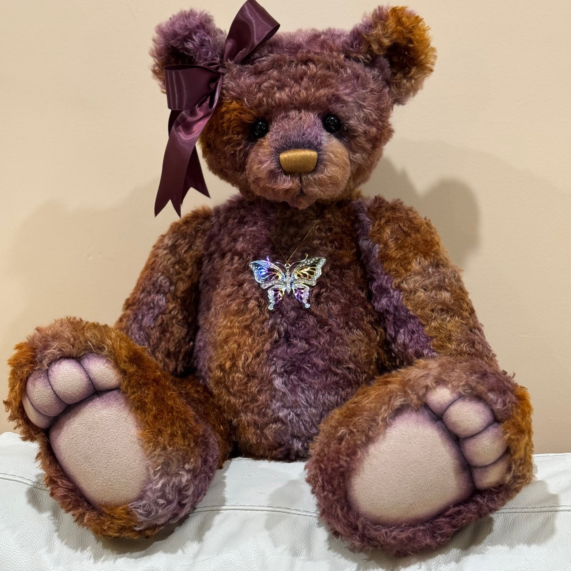 Aubrey - 29" hand dyed curly kid mohair bear by Emmas Bears - OOAK