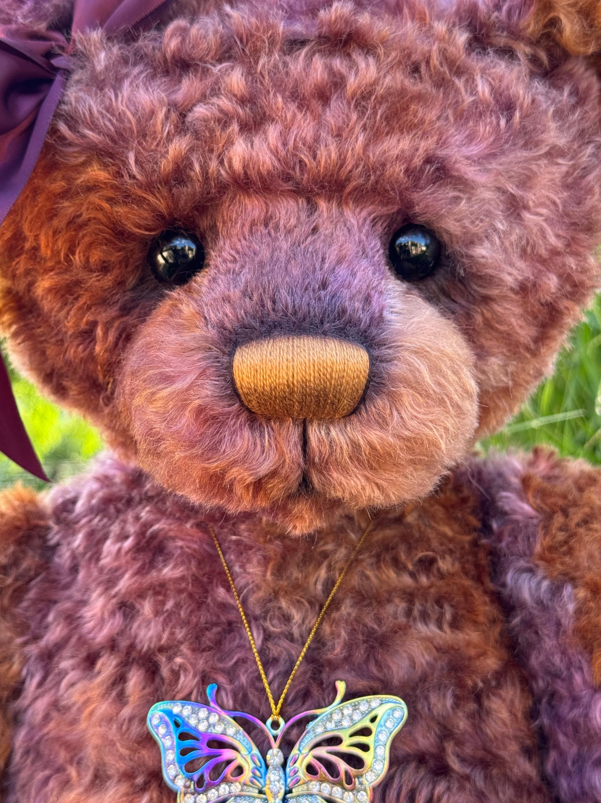 Aubrey - 29" hand dyed curly kid mohair bear by Emmas Bears - OOAK