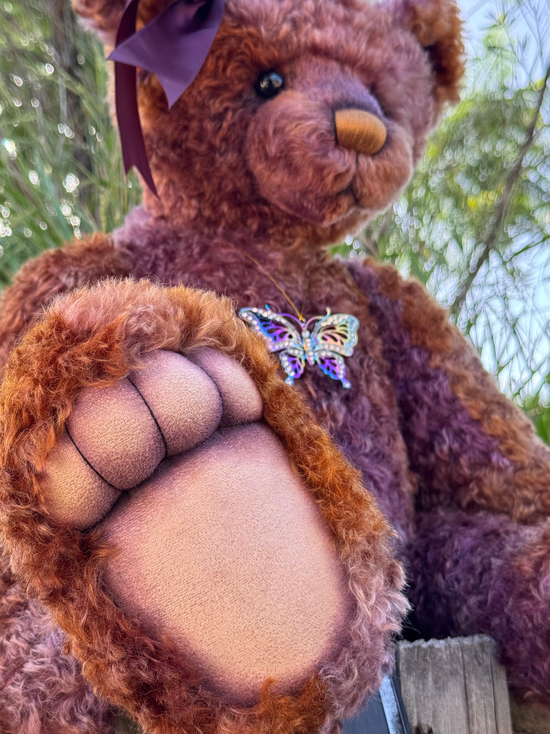 Aubrey - 29" hand dyed curly kid mohair bear by Emmas Bears - OOAK